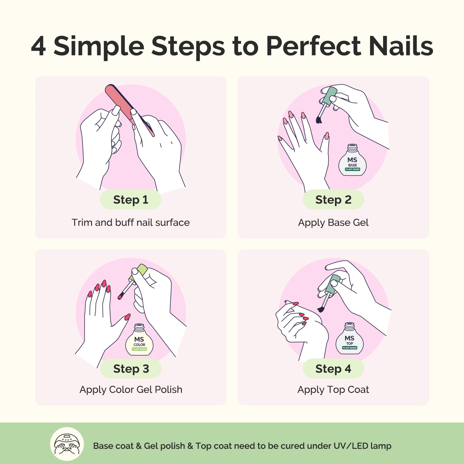 Sweet Scent Plant-Based Gel Nail Polish 10ml - 10Pcs