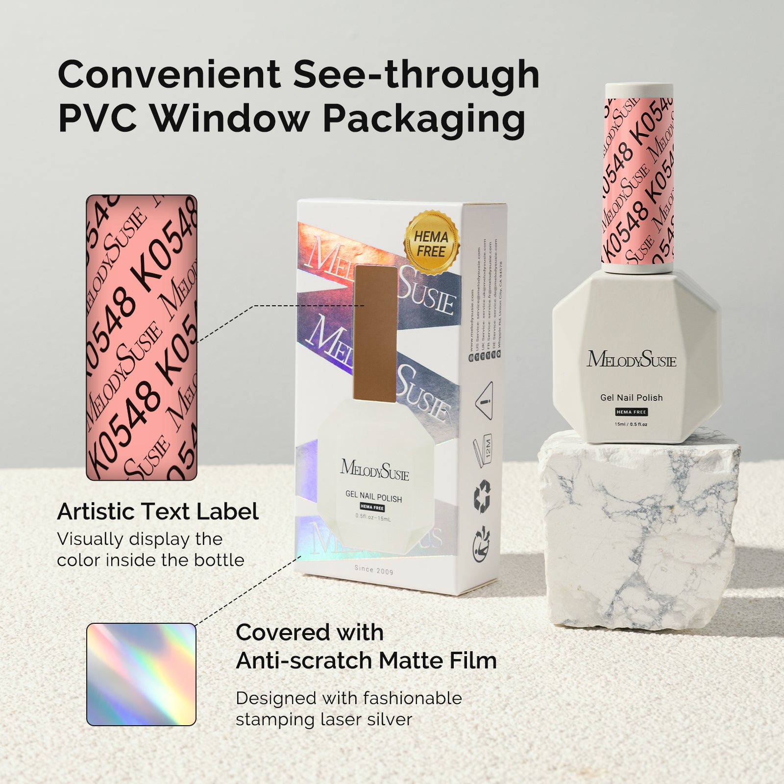 HEMA-Free Gel Nail Polish 0.5 fl oz/15ml - K0548 Thick Orange Pink