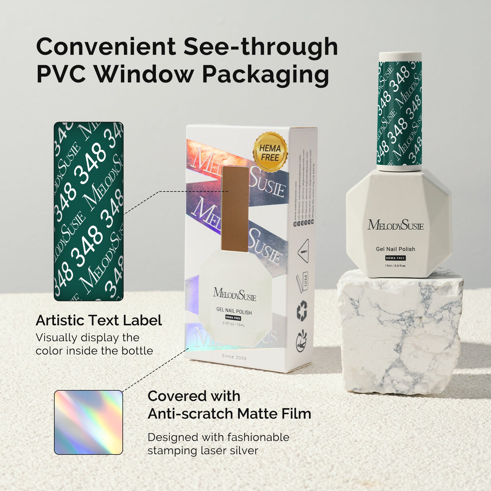 348 Green - HEMA-Free Gel Nail Polish 0.5 fl oz/15ml