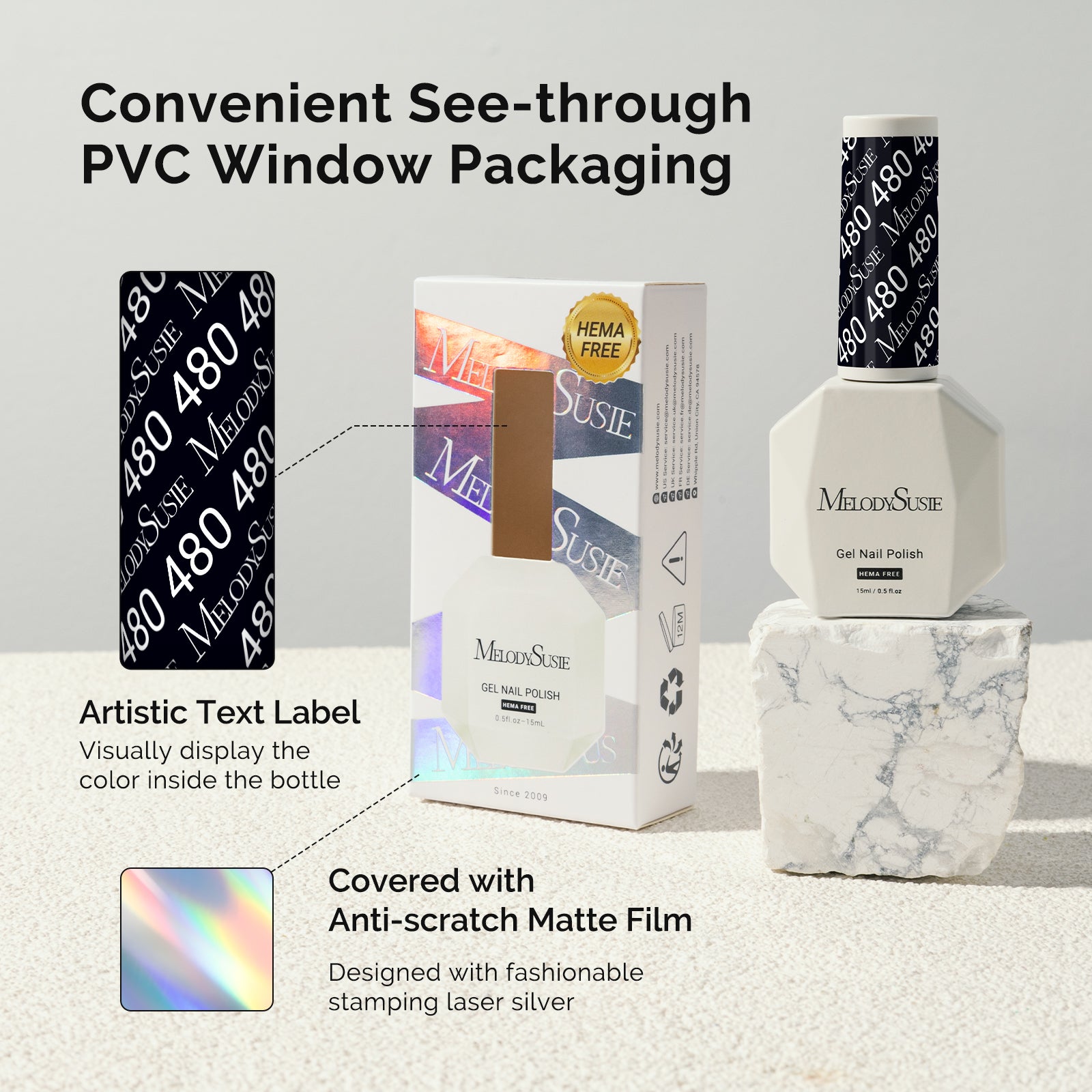 480 Black - HEMA-Free Gel Nail Polish 0.5 fl oz/15ml