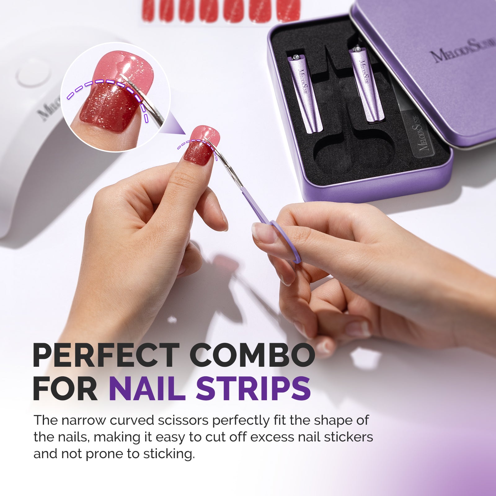 Stainless Steel Nail Clippers 4 in 1 Kit - Purple