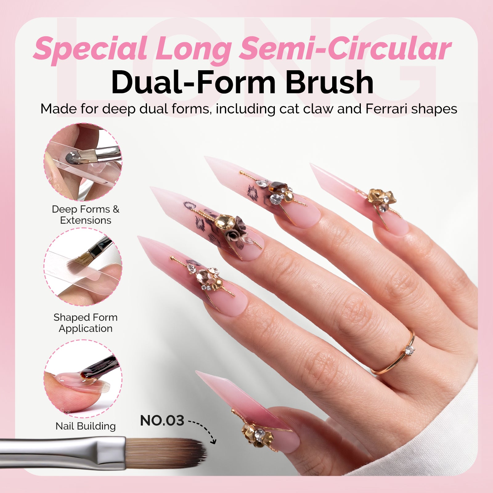 3PCS Dual-Form Nail Extension Brush Set