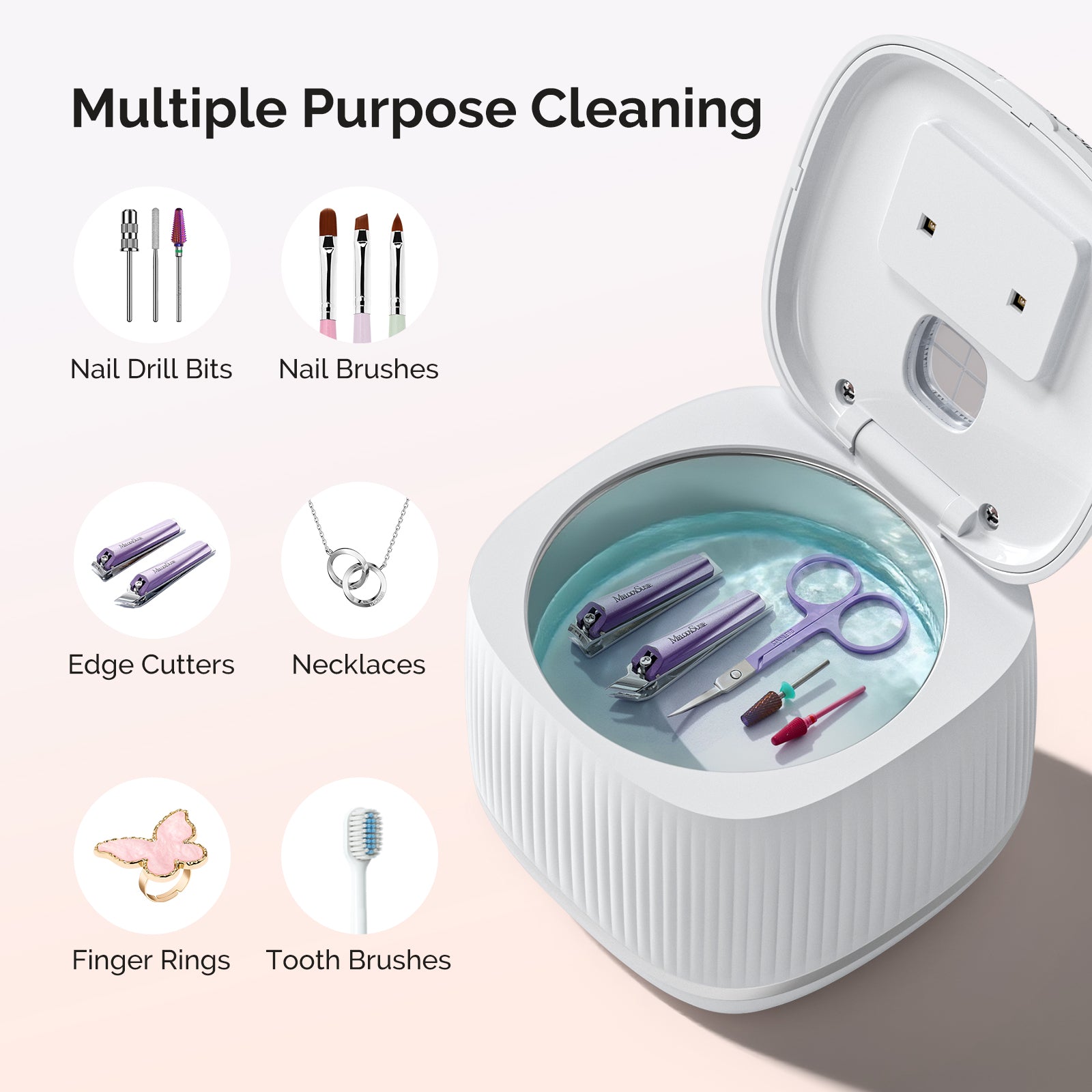2 in 1 Ultrasonic Cleaner Machine for Manicure