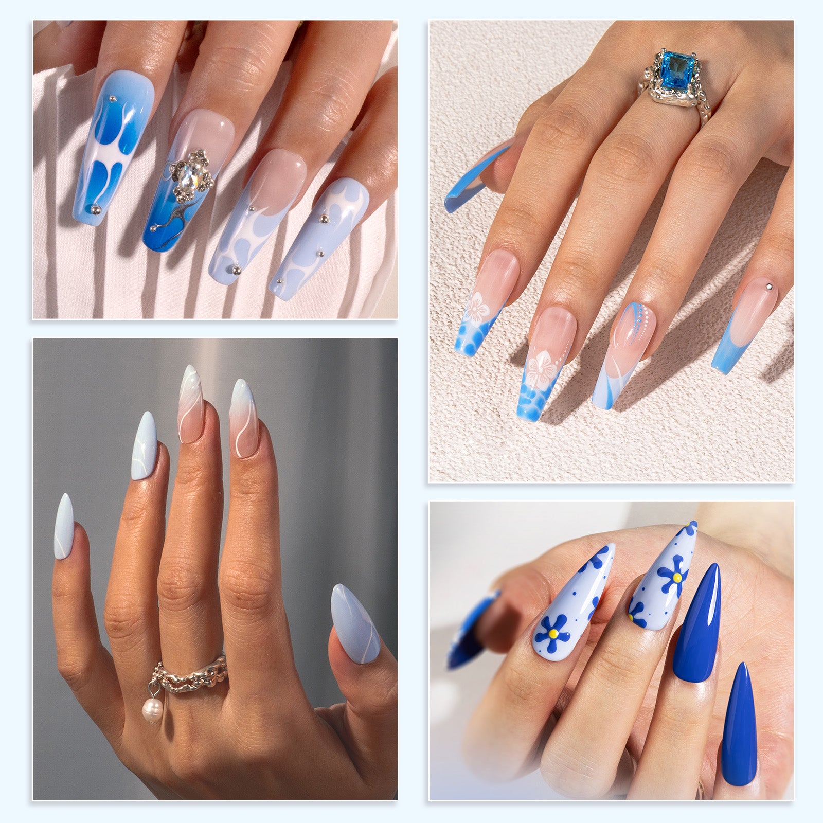 6 Colors TPO-Free Thick Gel Nail Polish Set 15ml - Blue