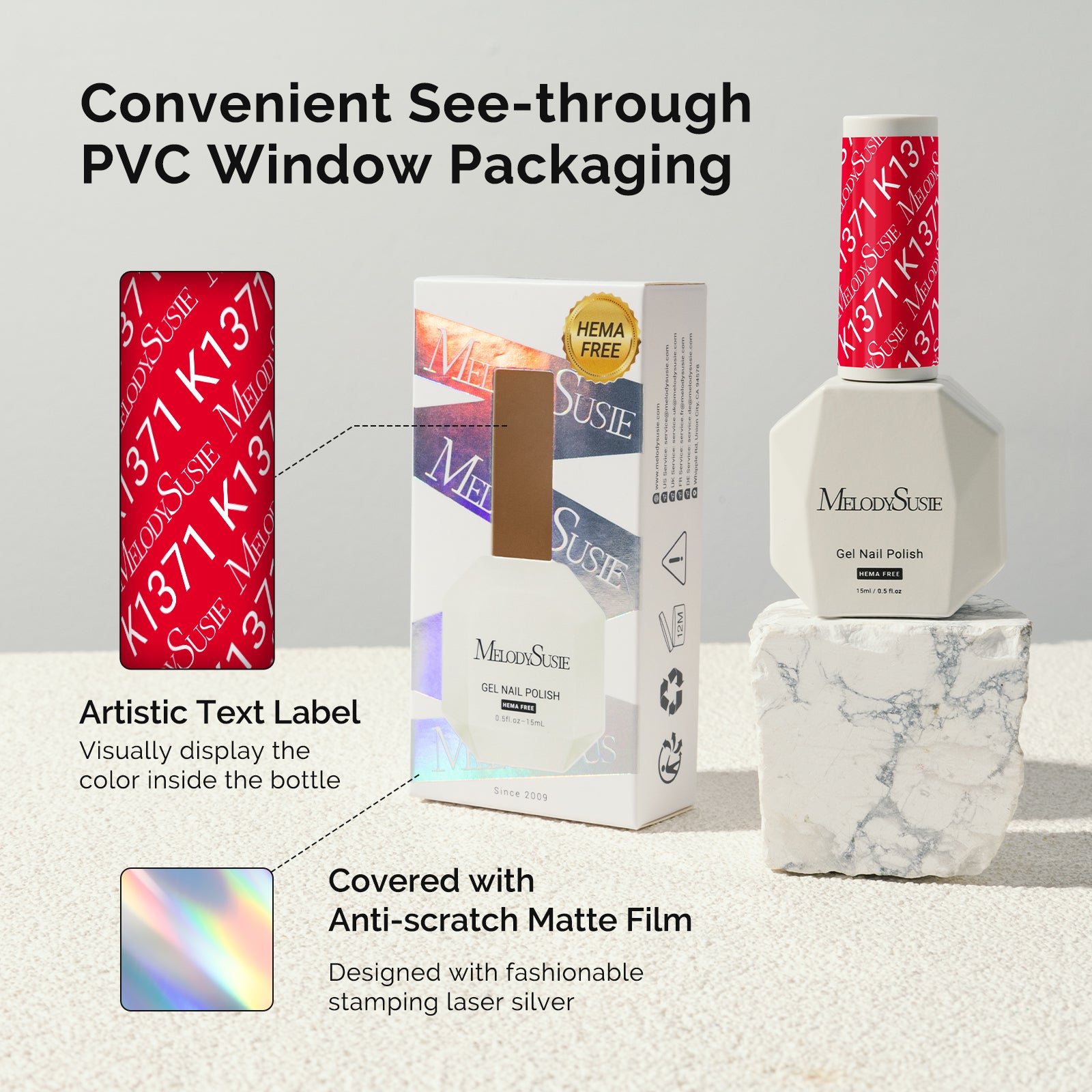 HEMA-Free Gel Nail Polish 0.5 fl oz/15ml - K1371 Thick Orange Red