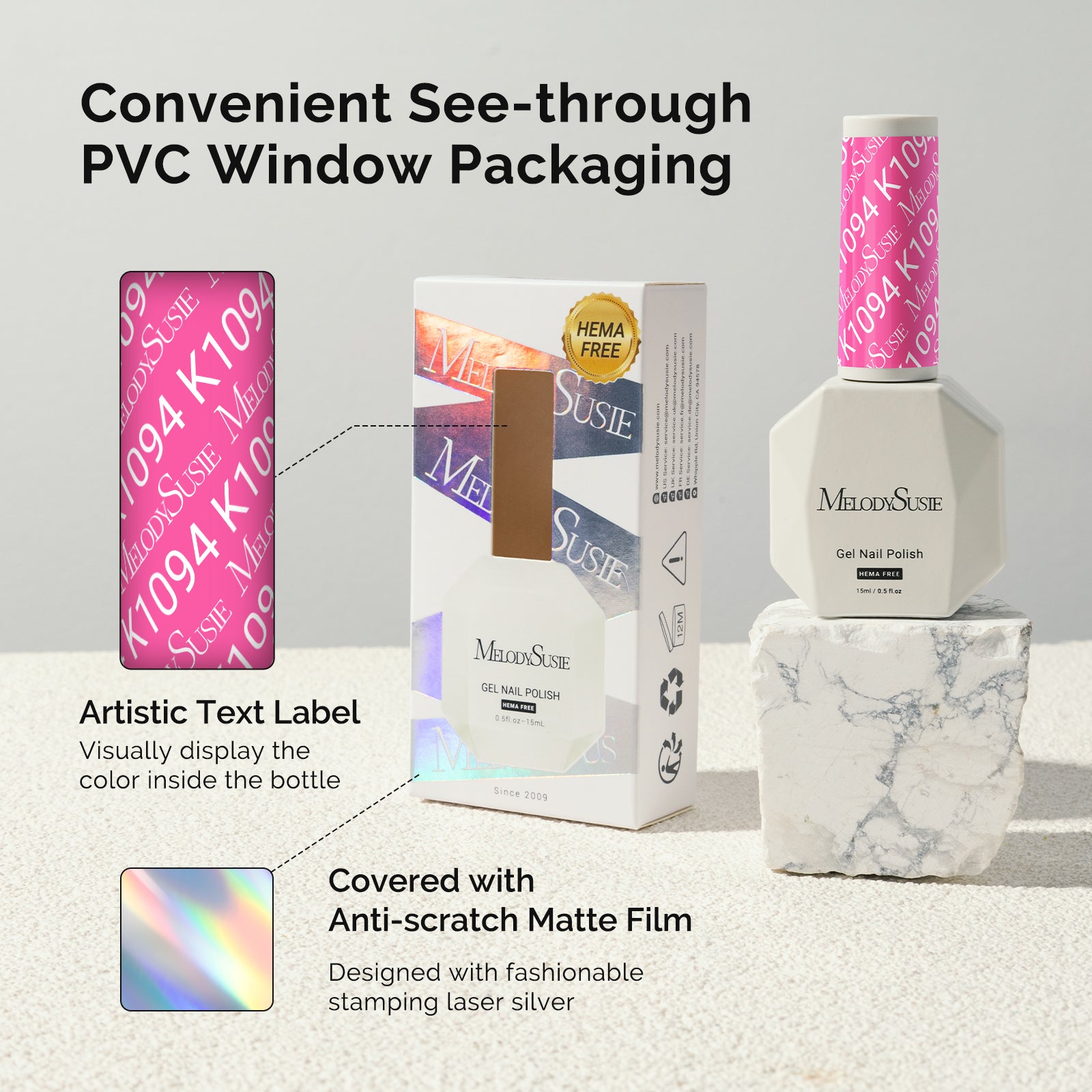 HEMA-Free Gel Nail Polish 0.5 fl oz/15ml - K1094 Thick Pinkish Purple