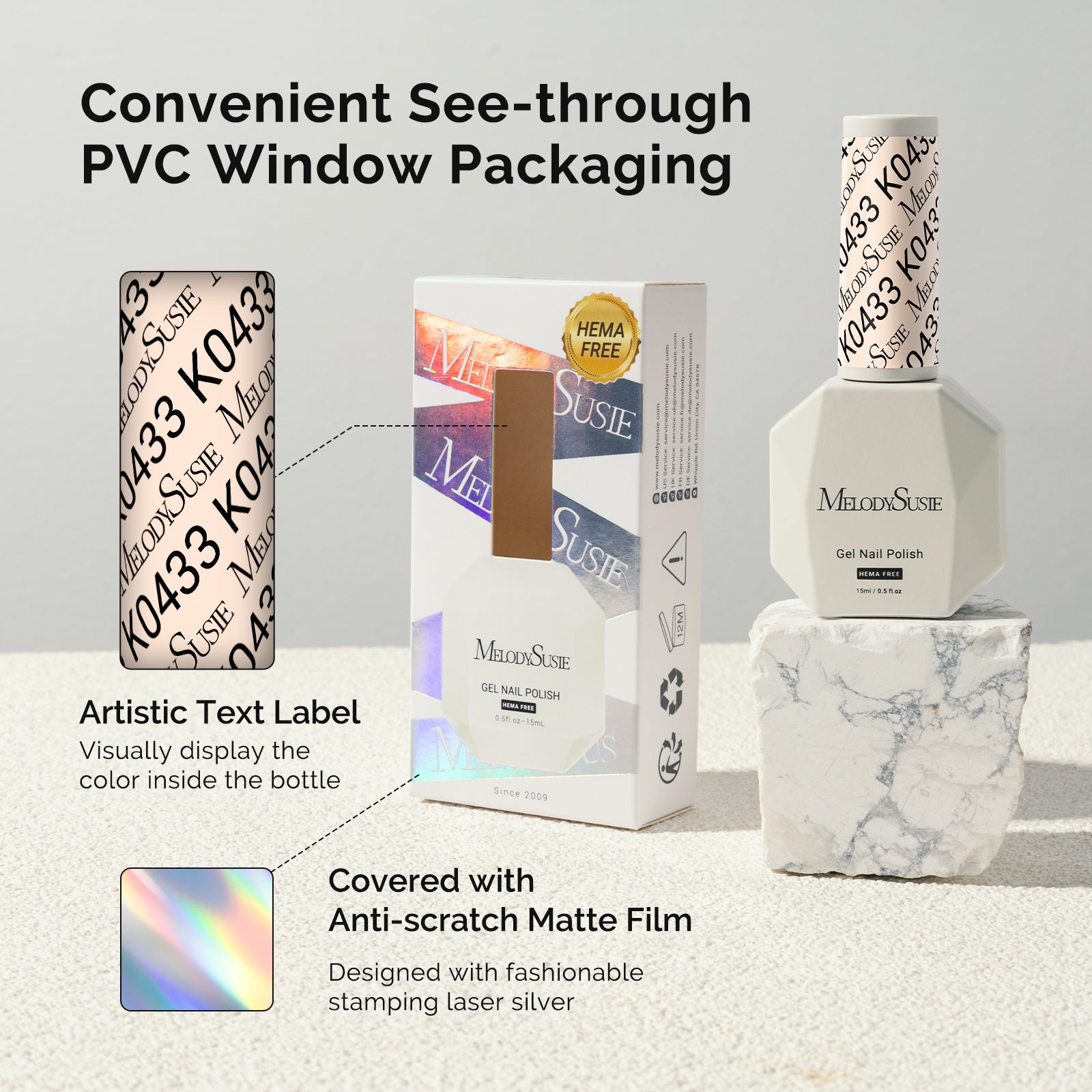 HEMA-Free Gel Nail Polish 0.5 fl oz/15ml - K0433 Thick Light Nude