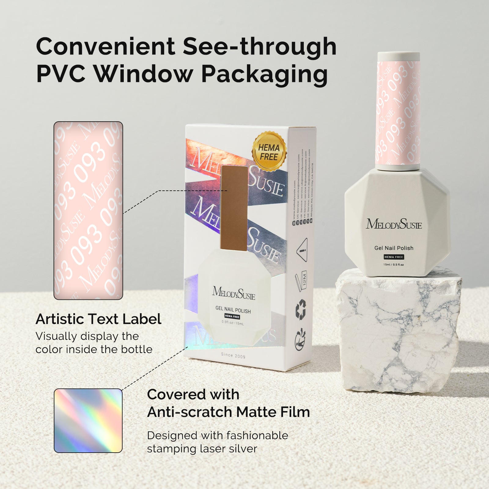 093 Nude Pink - HEMA-Free Gel Nail Polish 0.5 fl oz/15ml