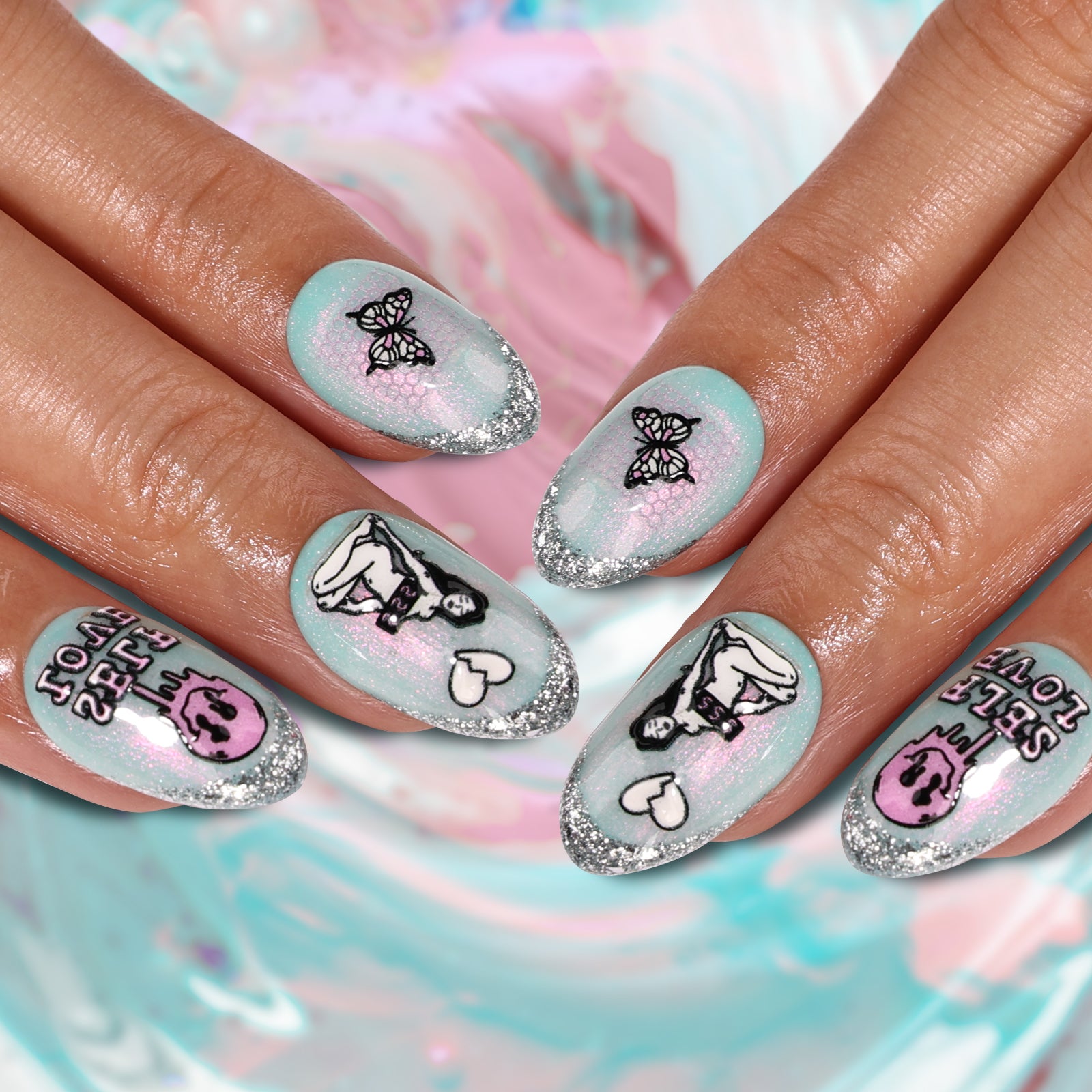 Self-Love Special Short Mountain Peak Press On Nails