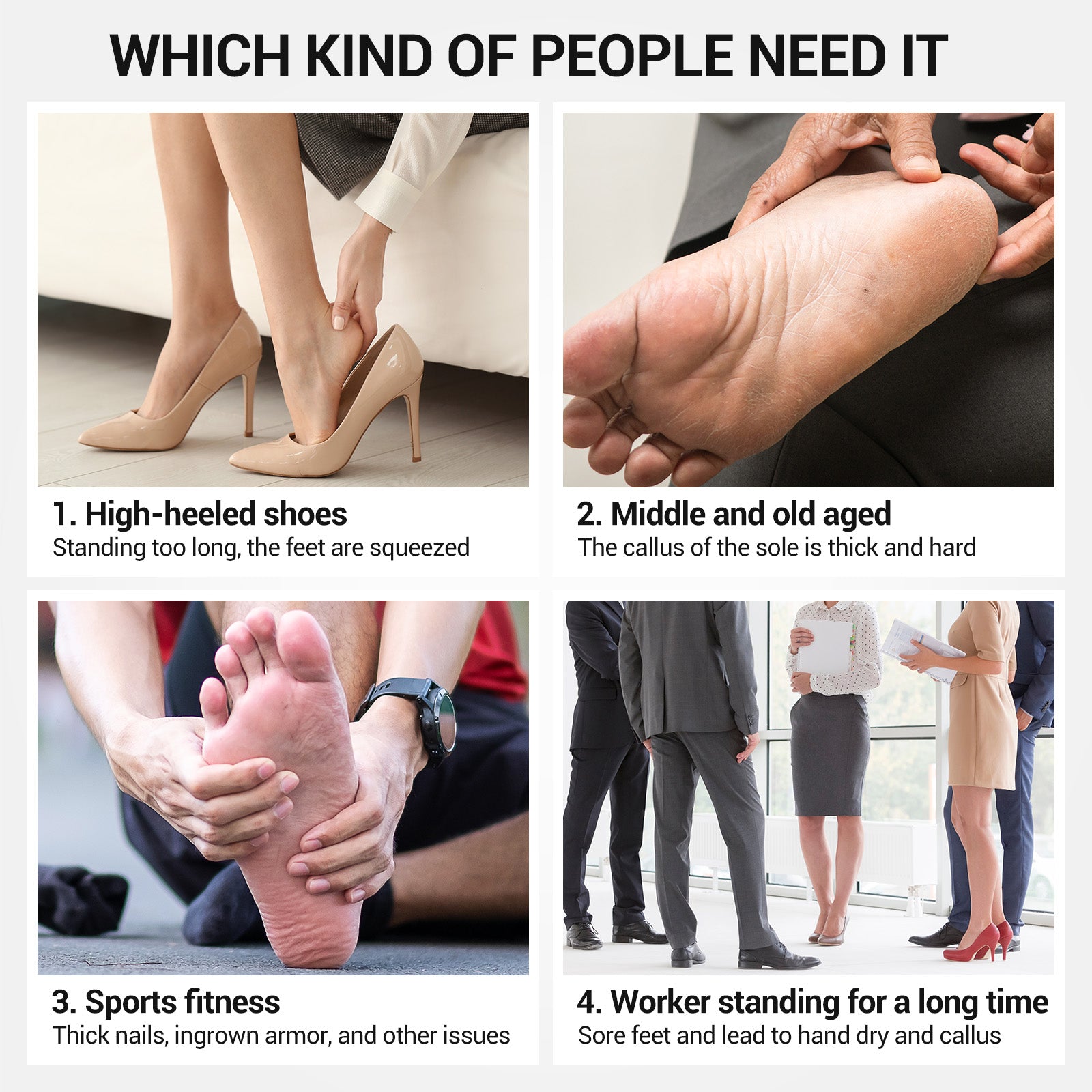 3Pcs 8mm Diamond Pedicure Cone Drill Bits Set