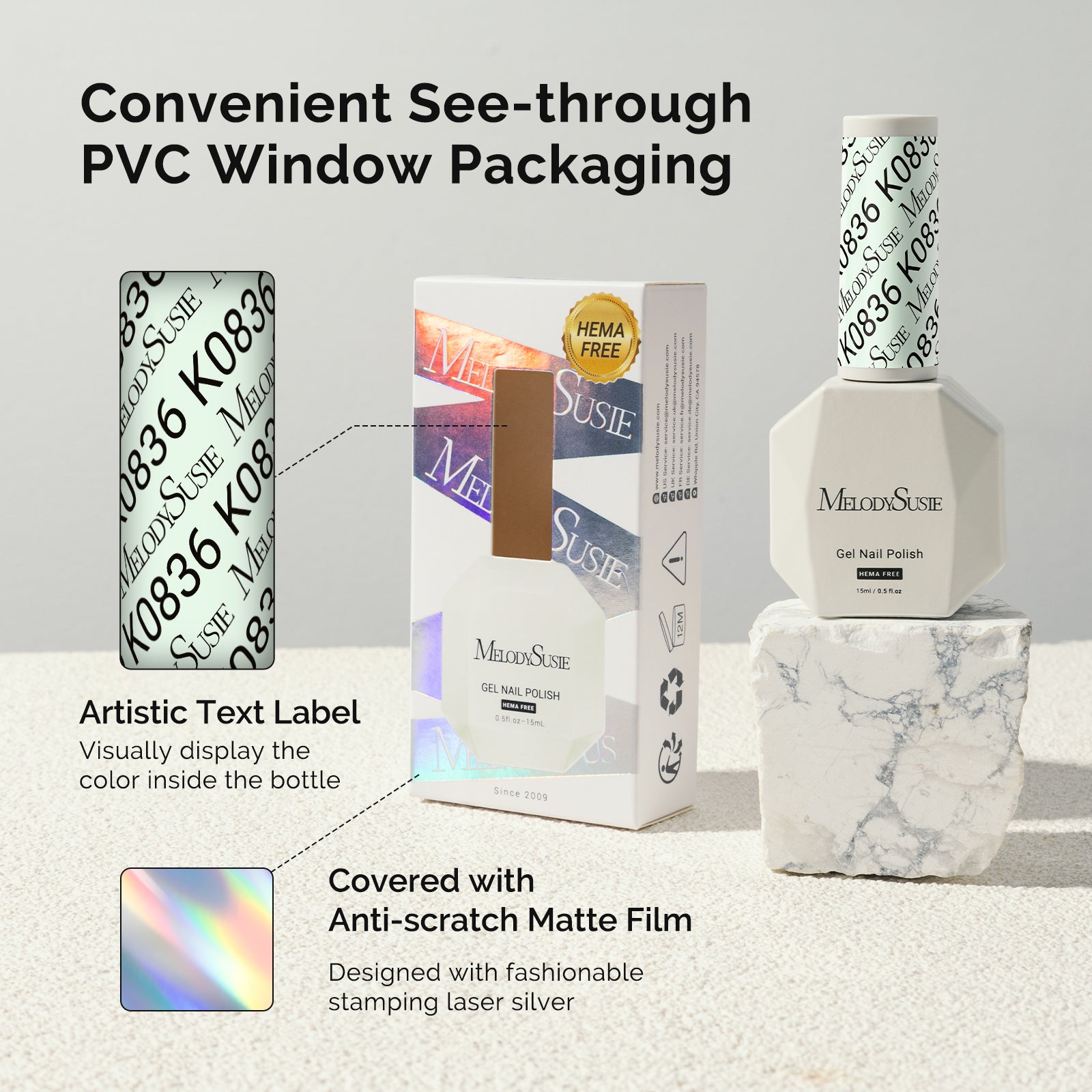 HEMA-Free Gel Nail Polish 0.5 fl oz/15ml - K0836 Thick Creamy Light Mint Green