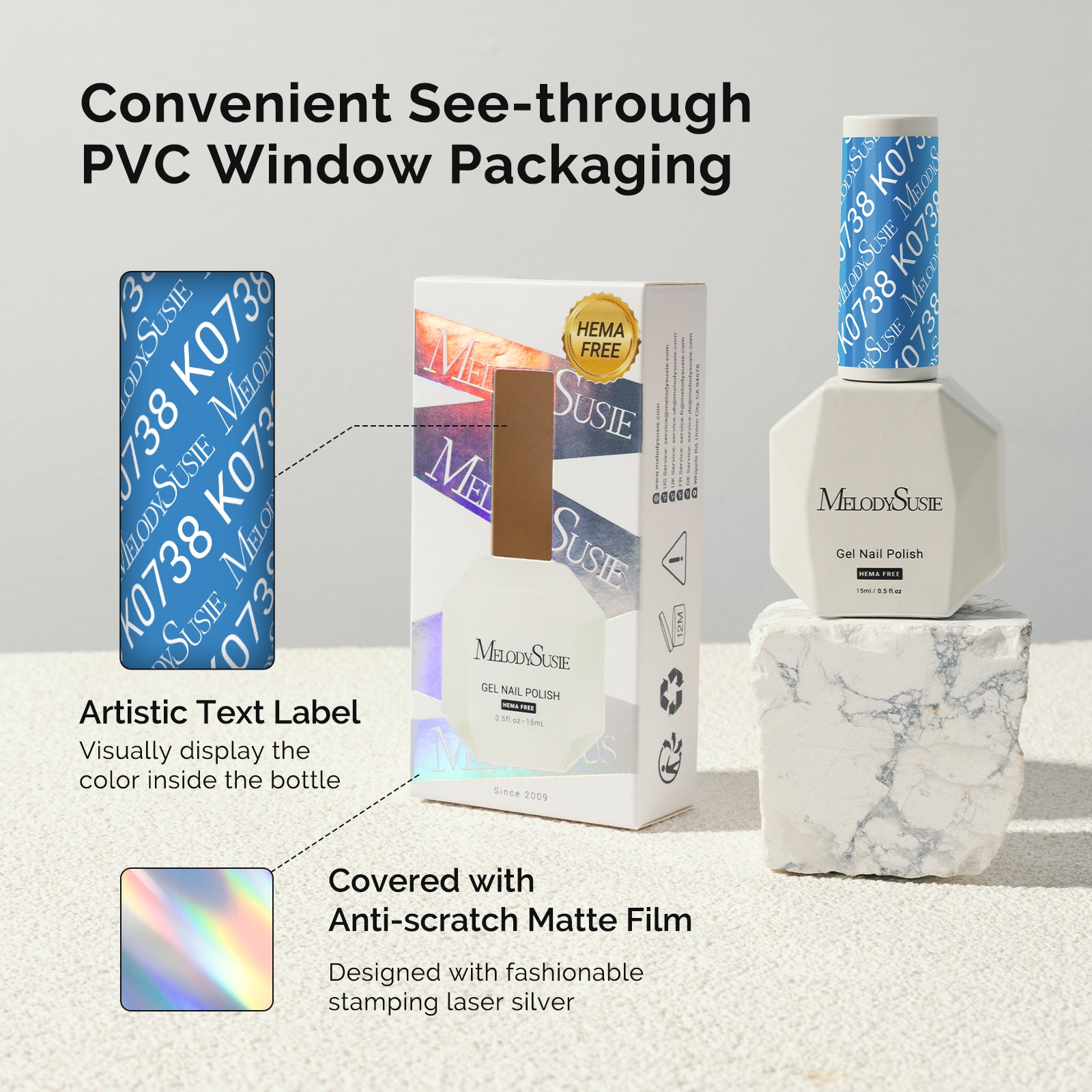 HEMA-Free Gel Nail Polish 0.5 fl oz/15ml - K0738 Thick Steel Blue