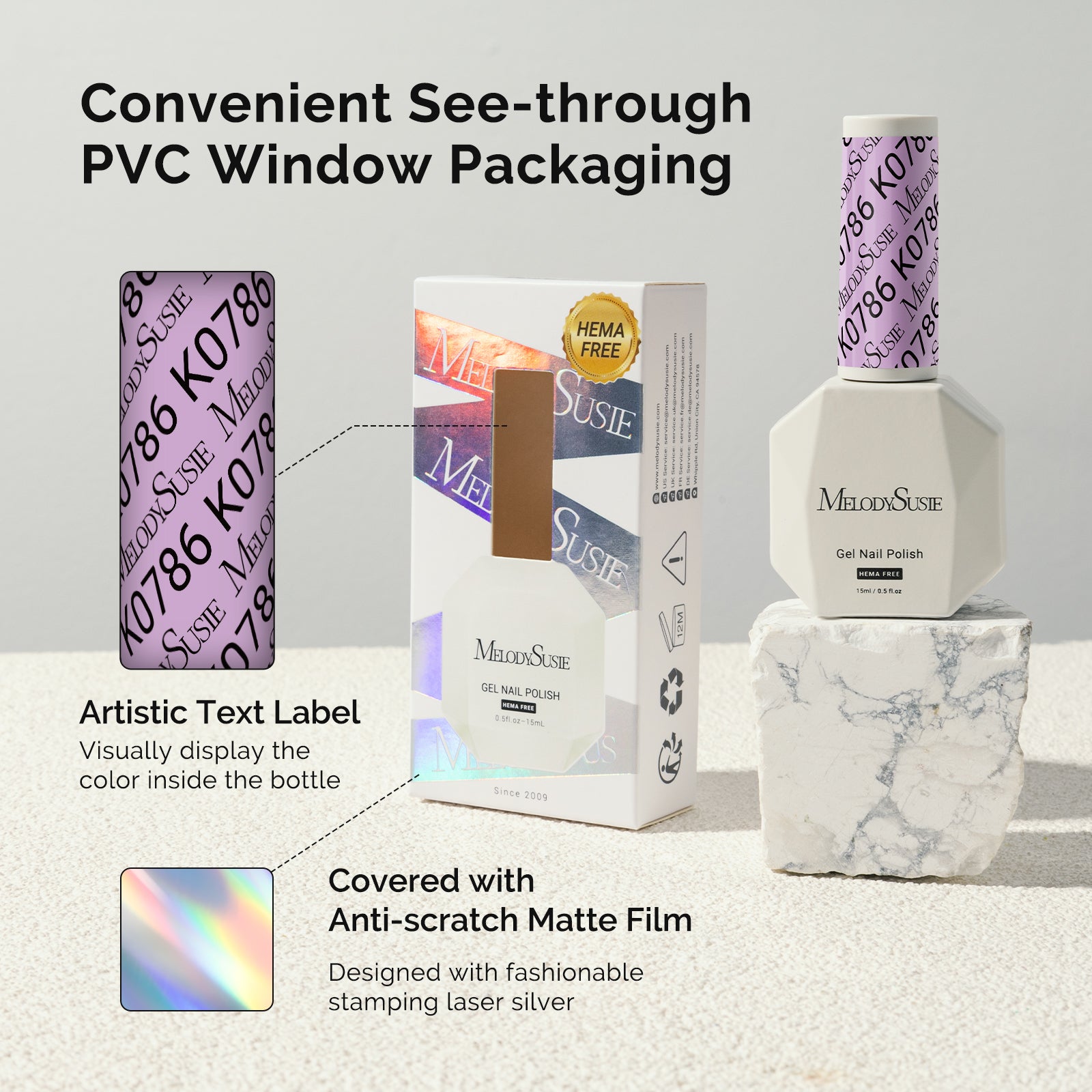 HEMA-Free Gel Nail Polish 0.5 fl oz/15ml - K0786 Thick Lavender Purple