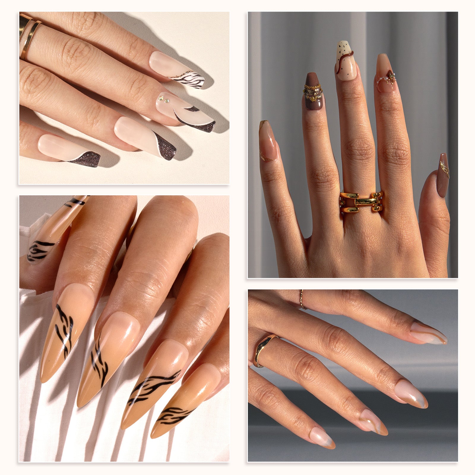 6 Colors TPO-Free Thick Gel Nail Polish Set 15ml - Chocolate Brown