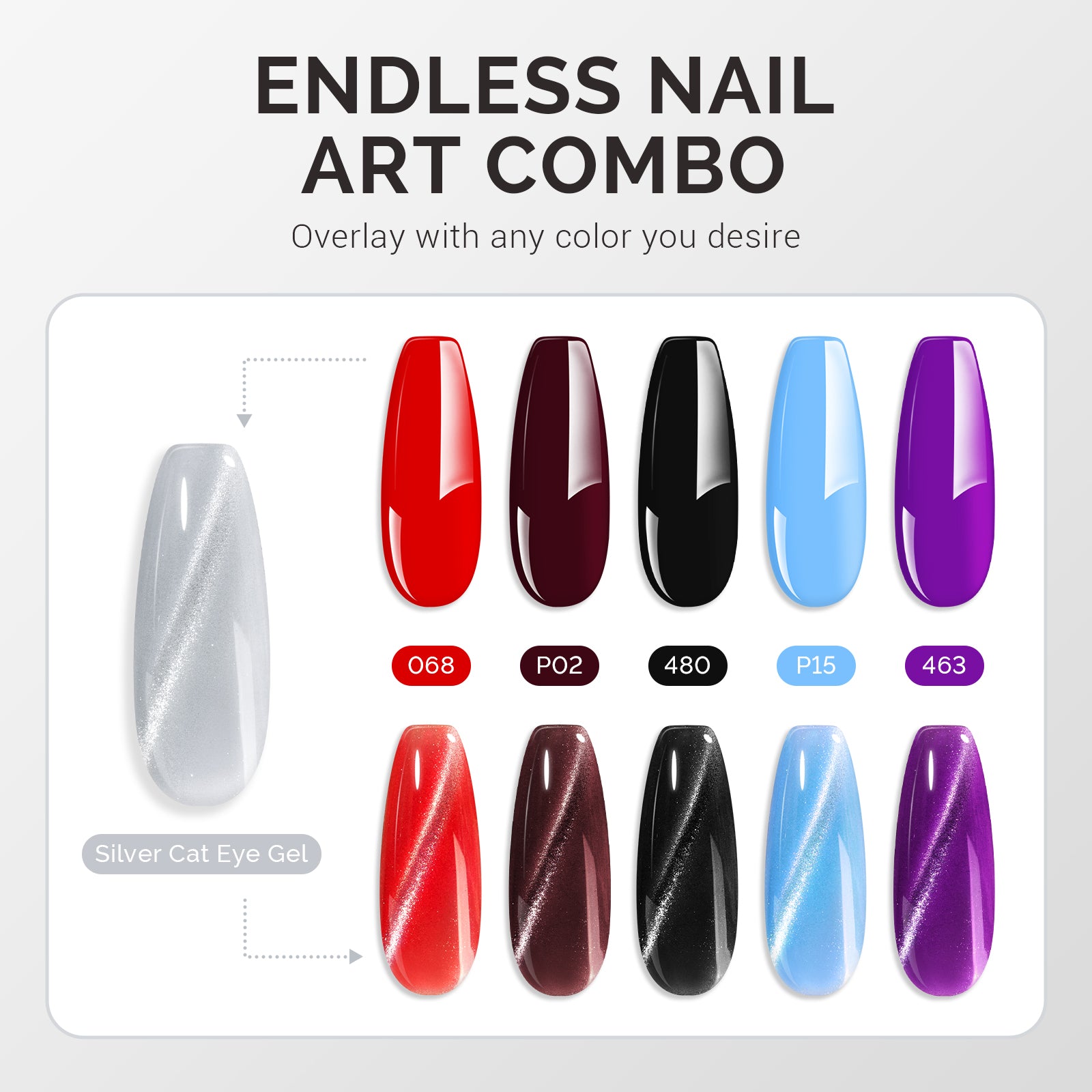 Jeweliver Cat Eye Gel Nail Polish 0.5 fl oz/15ml - Moonlit Silver C01