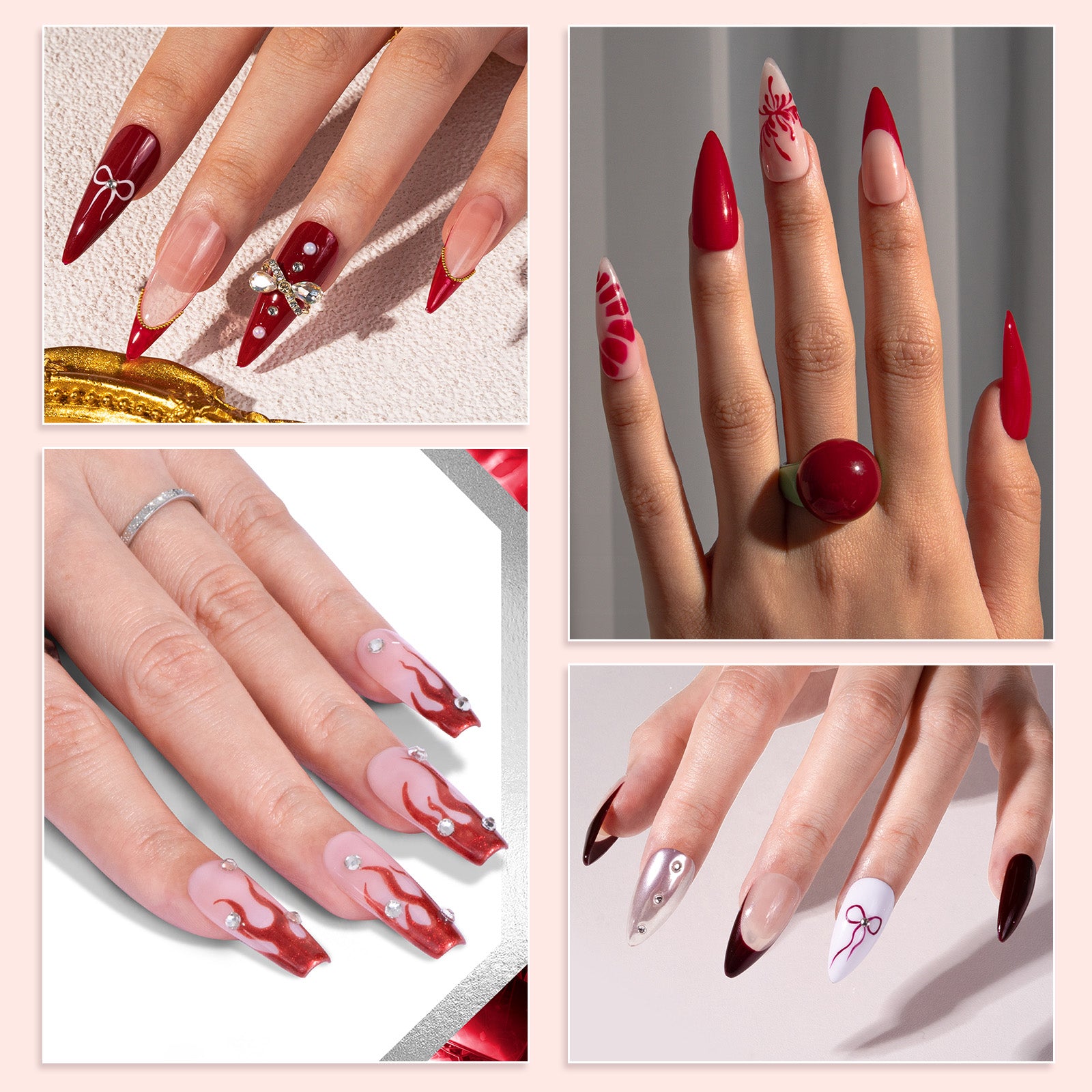 6 Colors TPO-Free Thick Gel Nail Polish Set 15ml -Charm Red