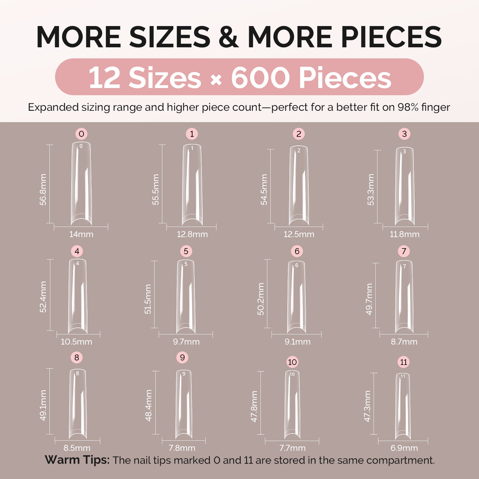 600Pcs Half Matte Clear Acrylic Full Cover Nail Tips