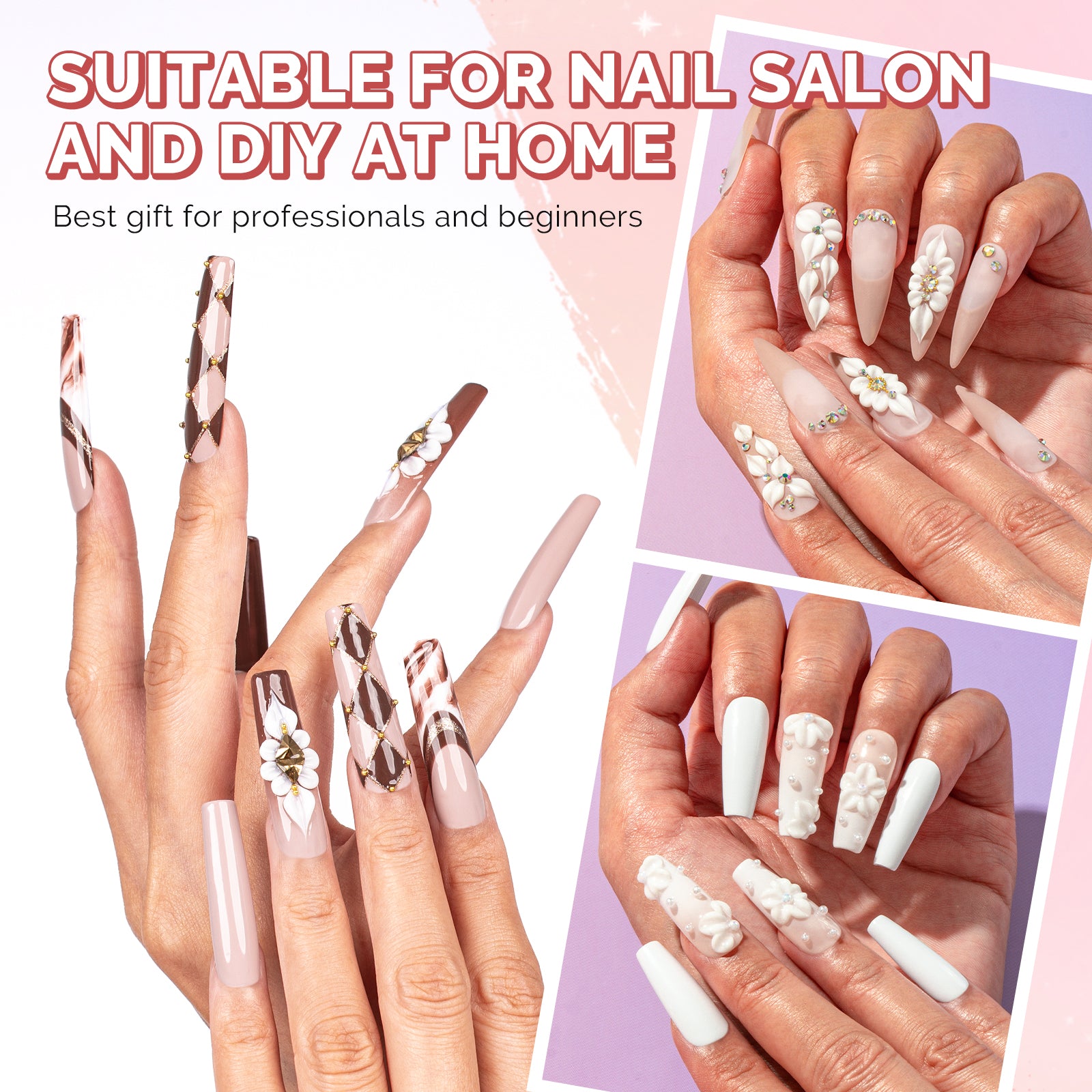 3Pcs Acrylic Nail Brush Set