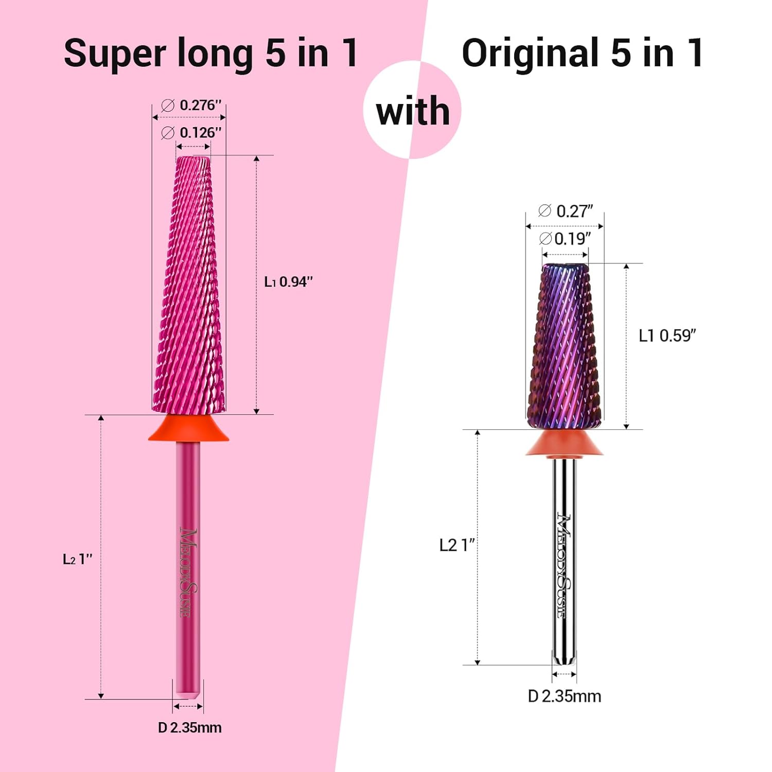 Super Long 5 in 1 Tungsten Carbide Nail Drill Bit