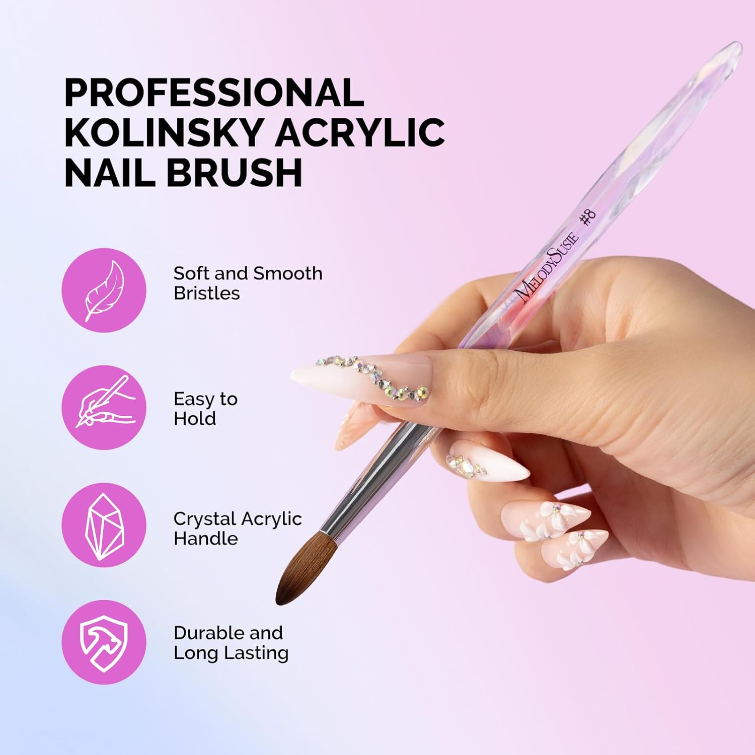 100% Kolinsky Acrylic Nail Brush