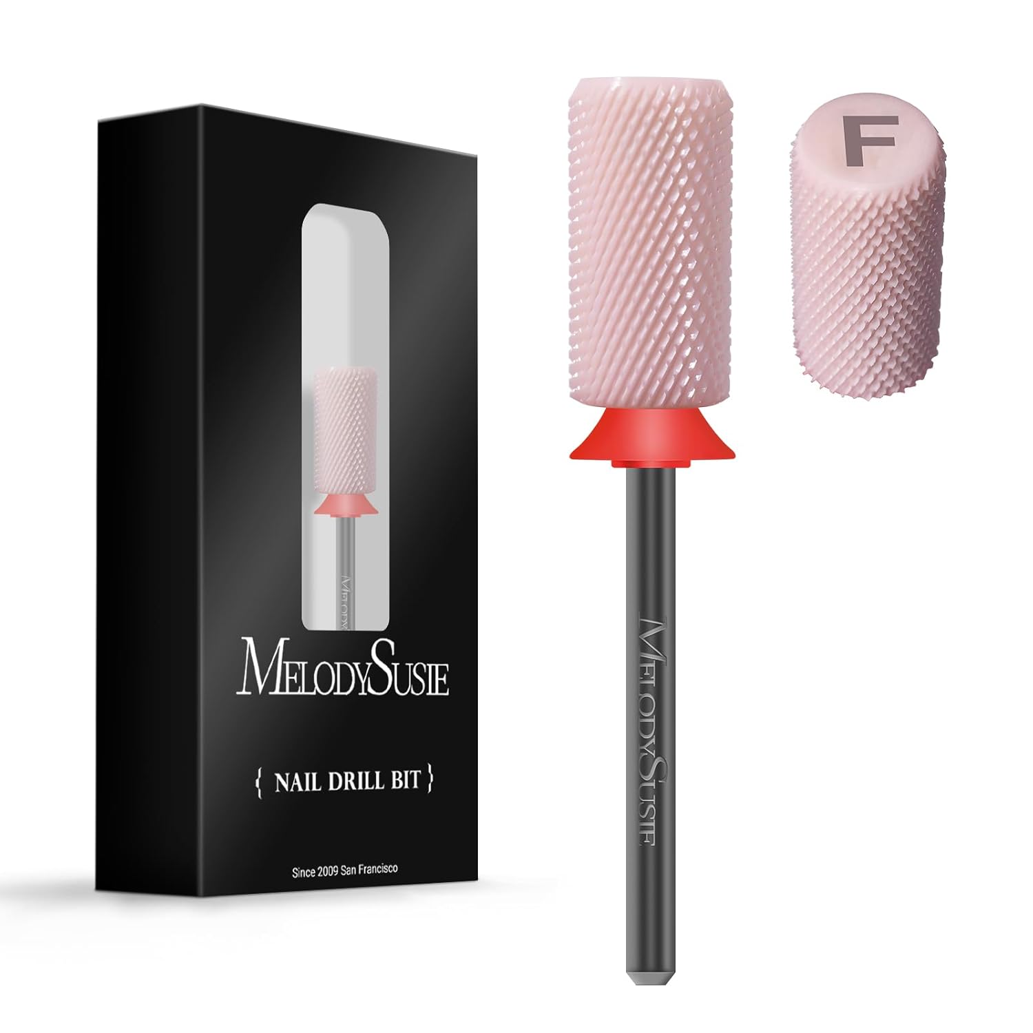 Ceramic Nail Drill Bit,  Chamfer Flat Top Large Barrel Shape Fine