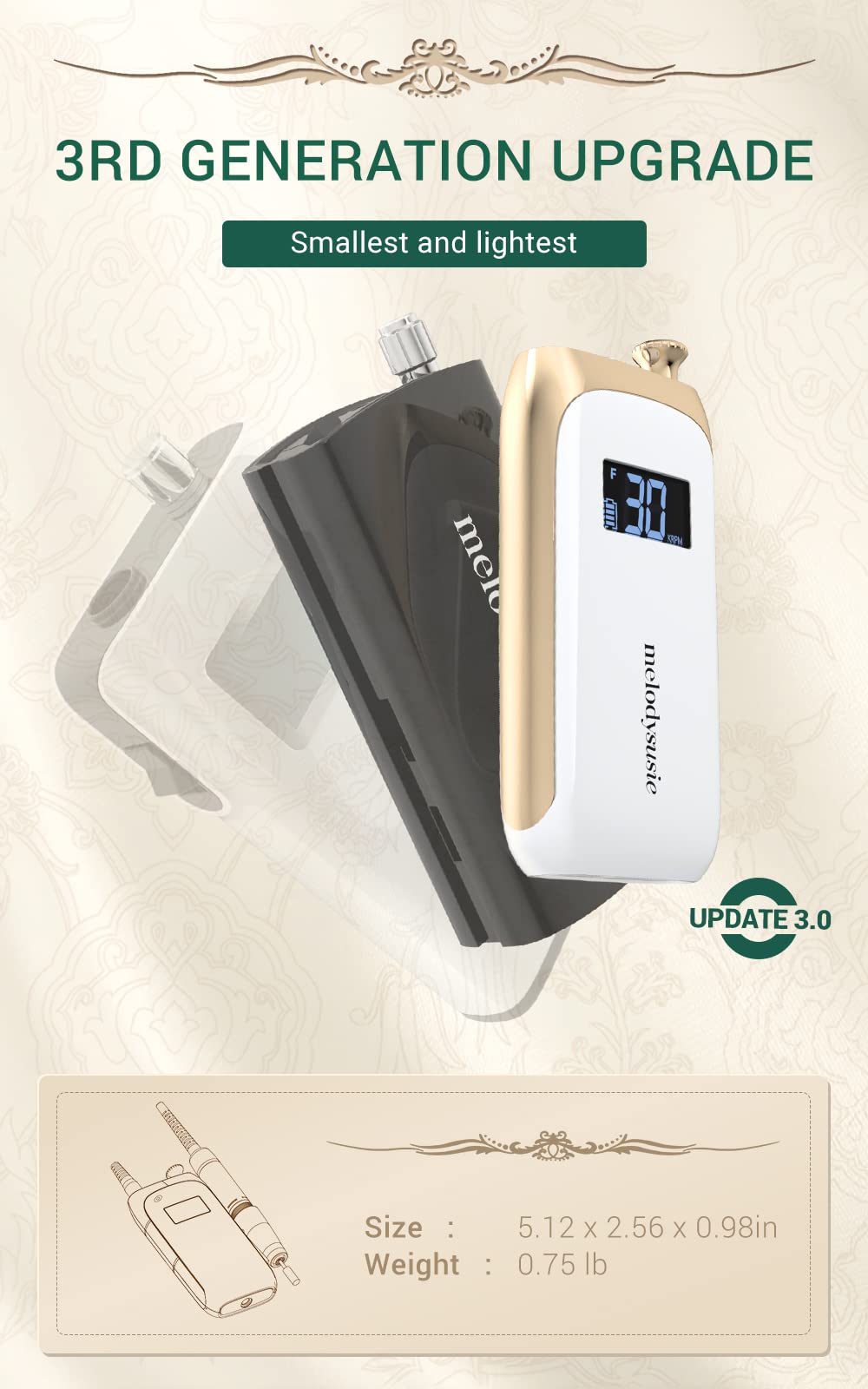SR3-Rechargeable Nail Drill 30,000 RPM