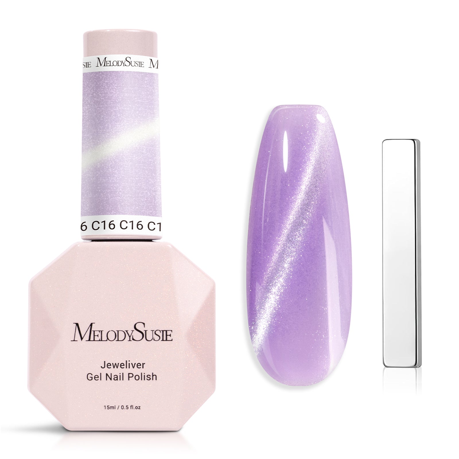 Jeweliver Cat Eye Gel Nail Polish 0.5 fl oz/15ml - Light Purple C16