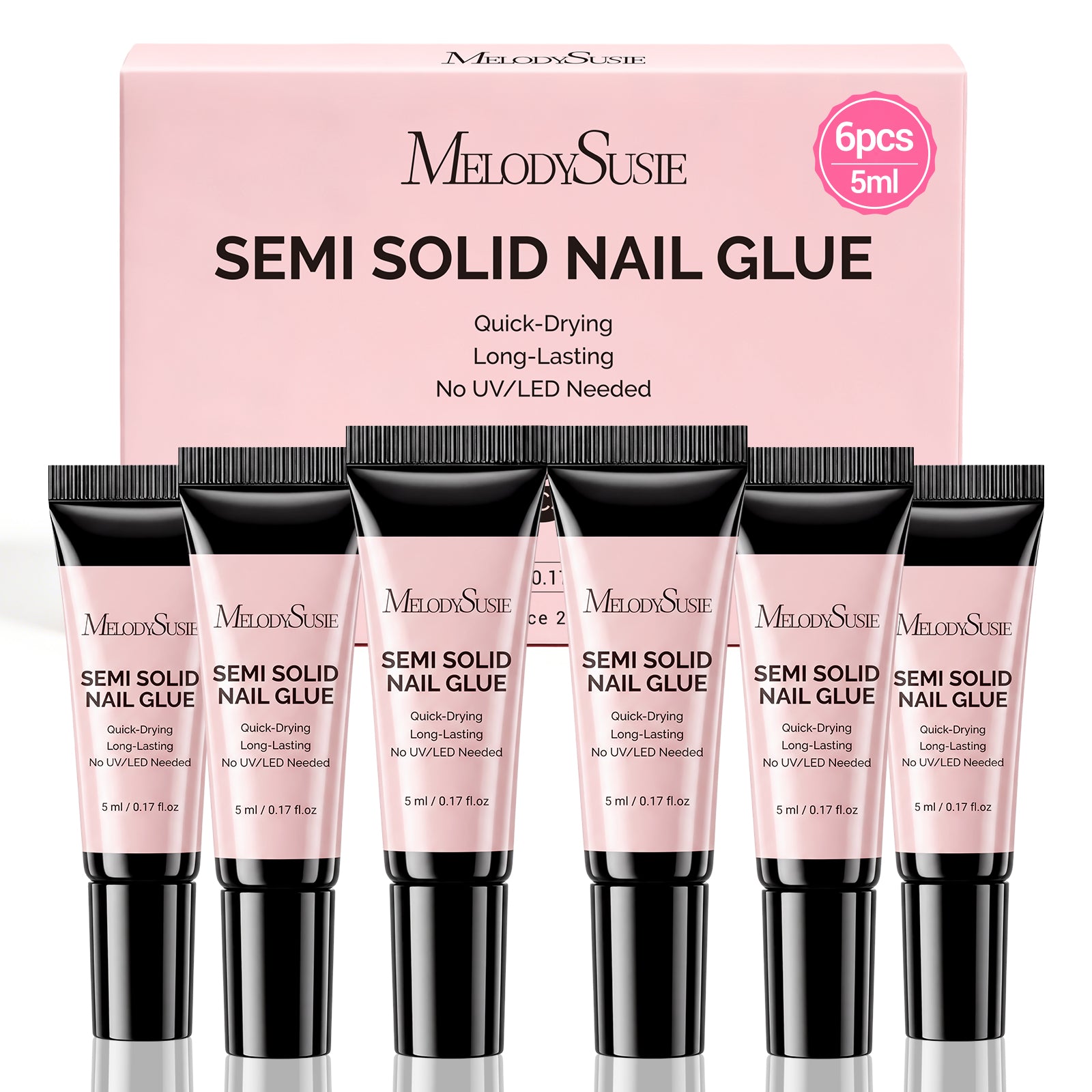 6Pcs Semi Solid Nail Glue