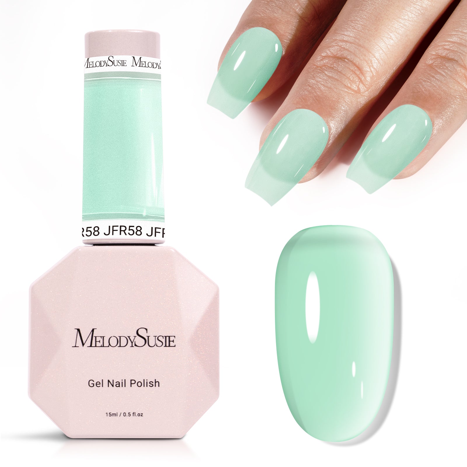 Jeweliver Jelly TPO-Free Gel Polish 15ml - Green Lolite - JFR58