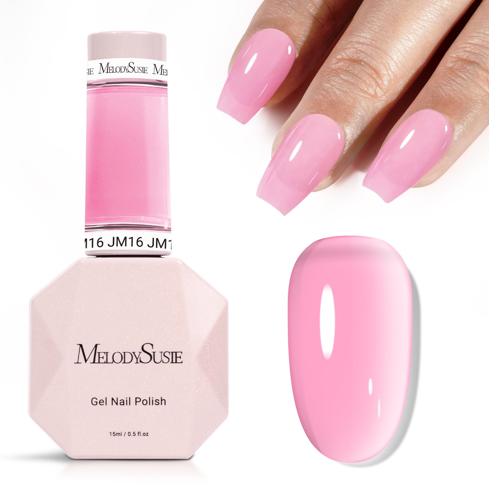 Jeweliver Jelly TPO-Free Gel Nail Polish 0.5 fl oz/15ml - Berry Pink JM16