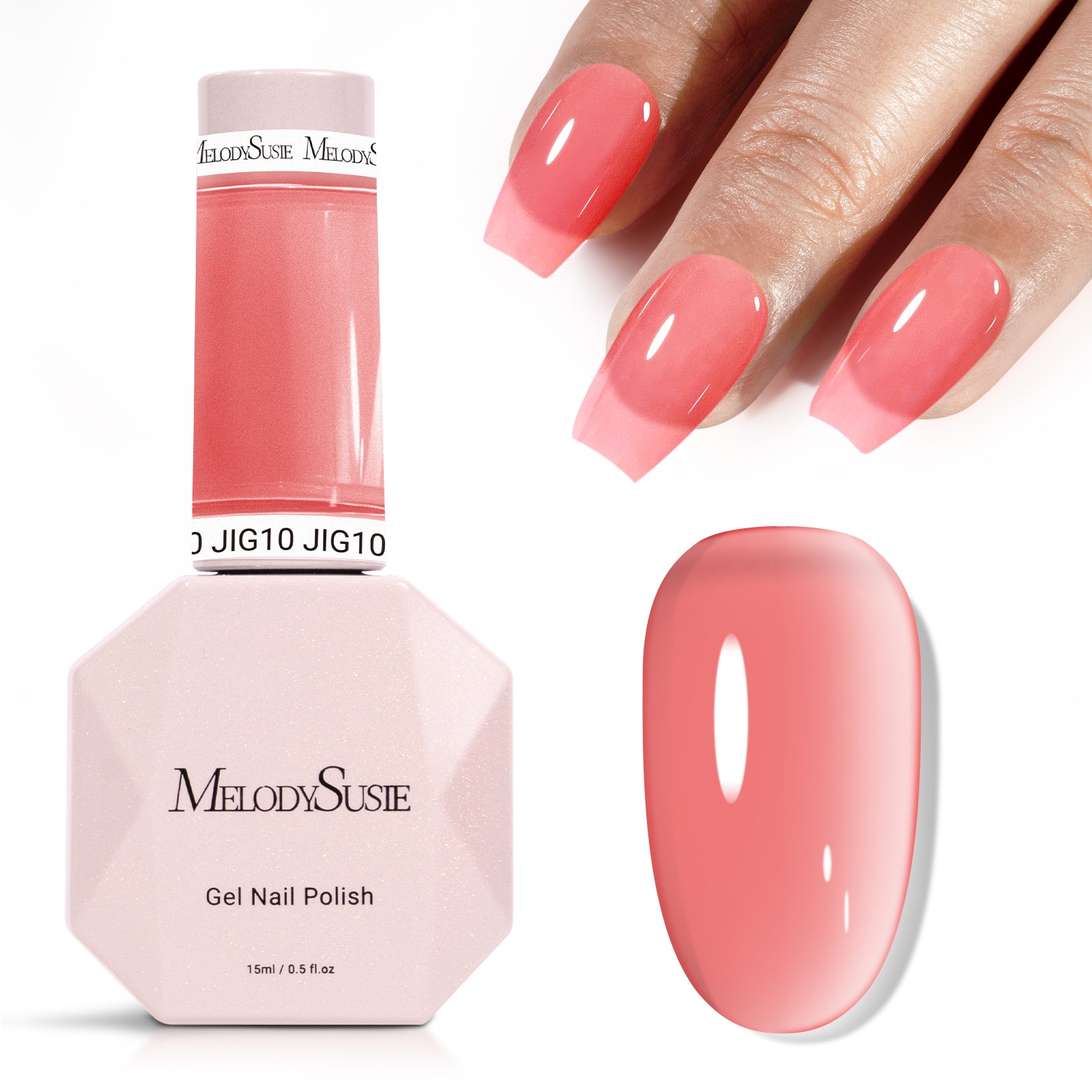 Jeweliver Jelly TPO-Free Gel Polish 15ml - Pink Topaz - JIG10