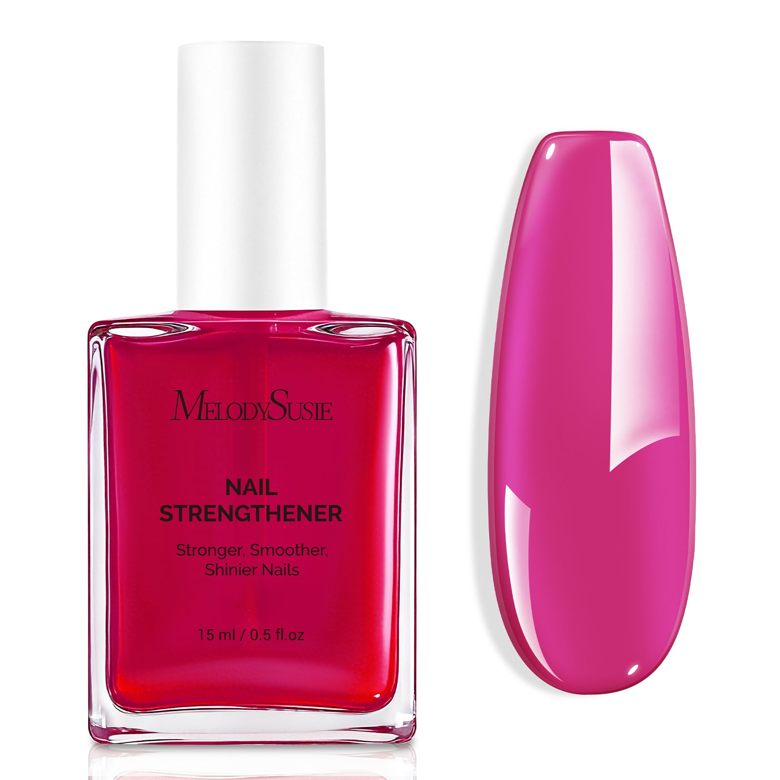 Nail Strengthener and Growth Treatment, 2-in-1 Ridge Filling Base Coat & Glossy Concealer Polish 15ml 0.5 Fl Oz