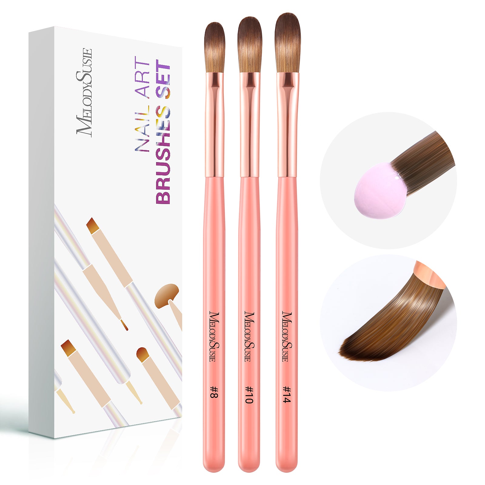 3Pcs Acrylic Nail Brush Set