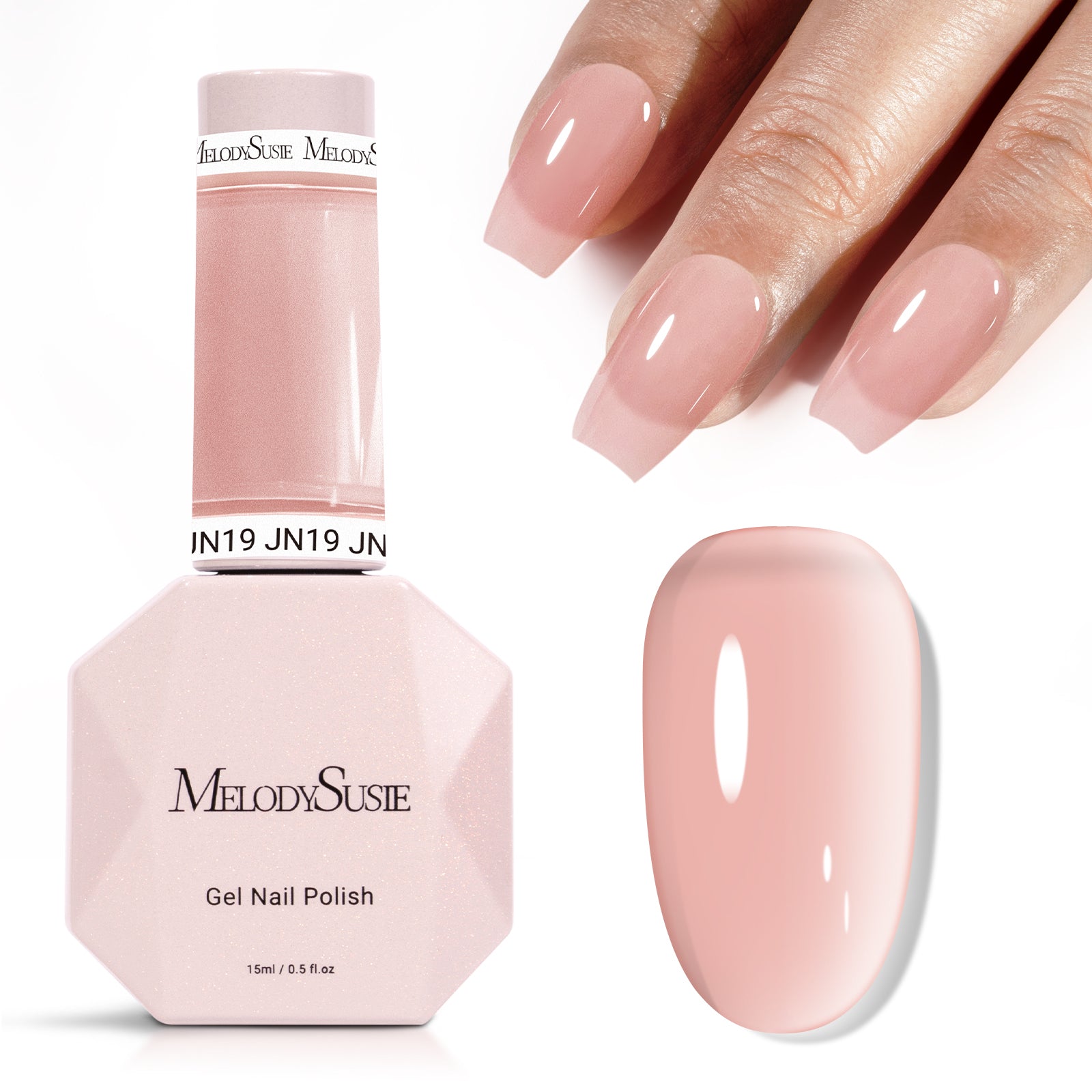 Jeweliver Jelly TPO-Free Gel Polish 15ml - Pink Rhodonite - JN19