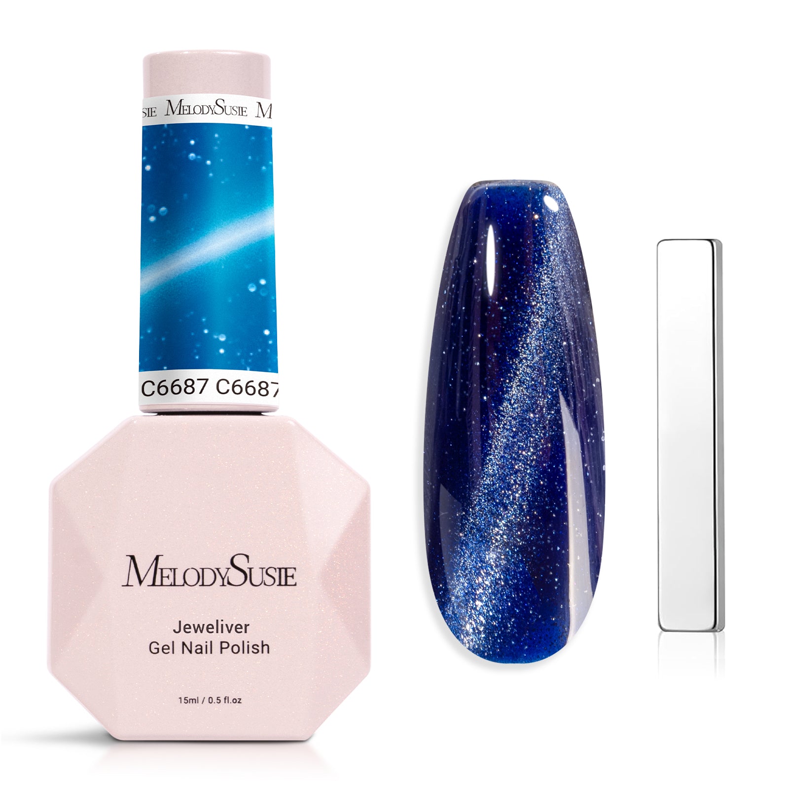 Jeweliver Cat Eye Gel Nail Polish 0.5 fl oz/15ml - Galaxy Blue C6687