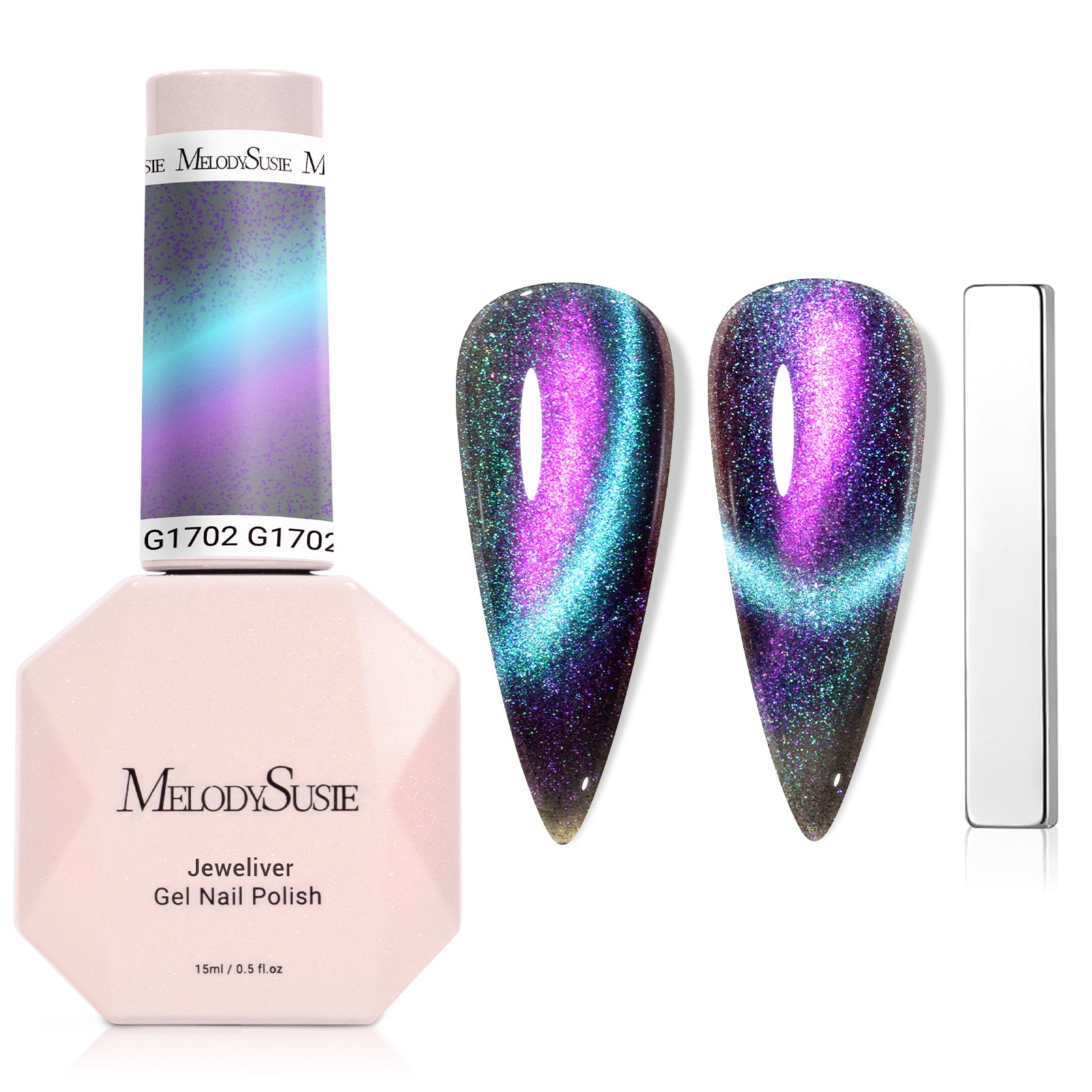Jeweliver Cat Eye HEMA-Free & TPO-Free Gel Nail Polish 0.5 fl oz/15ml