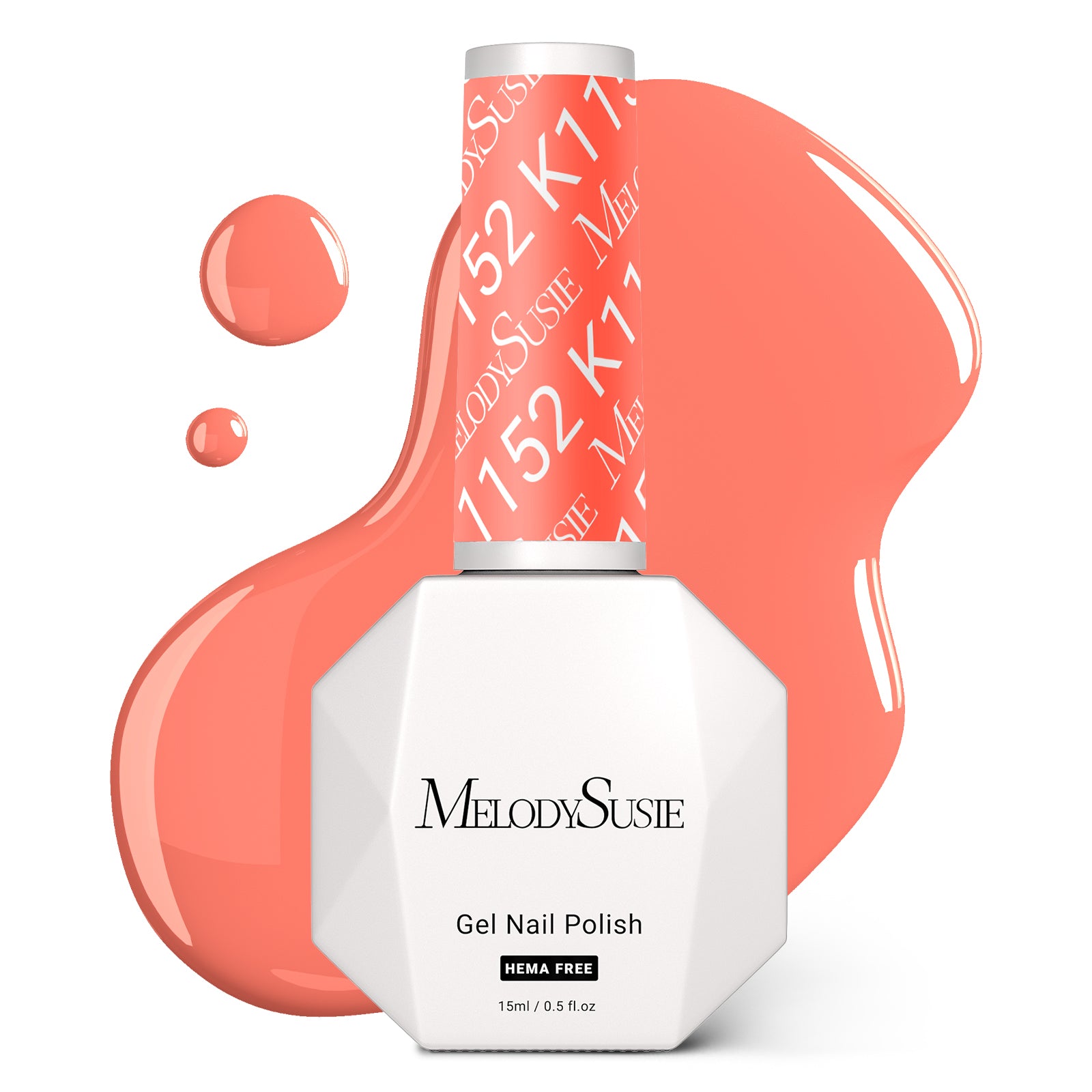 HEMA-Free Gel Nail Polish 0.5 fl oz/15ml - K1152 Thick Coral Orange