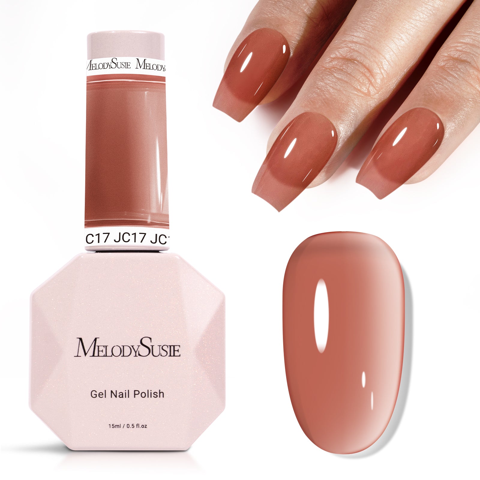 Jeweliver Jelly TPO-Free Gel Polish 15ml - Brown Obsidian - JC17