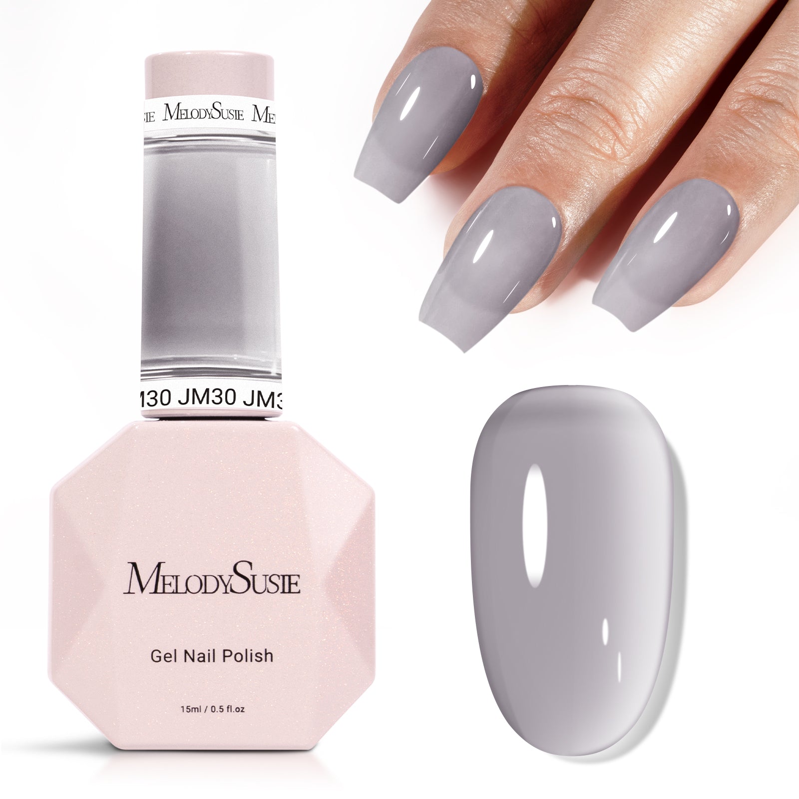 Jeweliver Jelly TPO-Free Gel Nail Polish 0.5 fl oz/15ml - Gray JM30