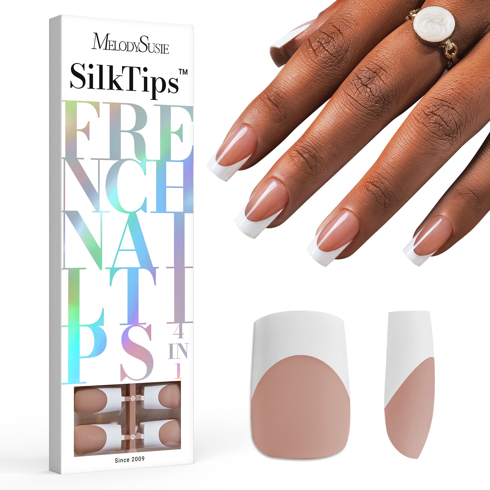 SilkTips 4 in 1 French Soft Gel Nail Tips - 150Pcs (US ONLY)
