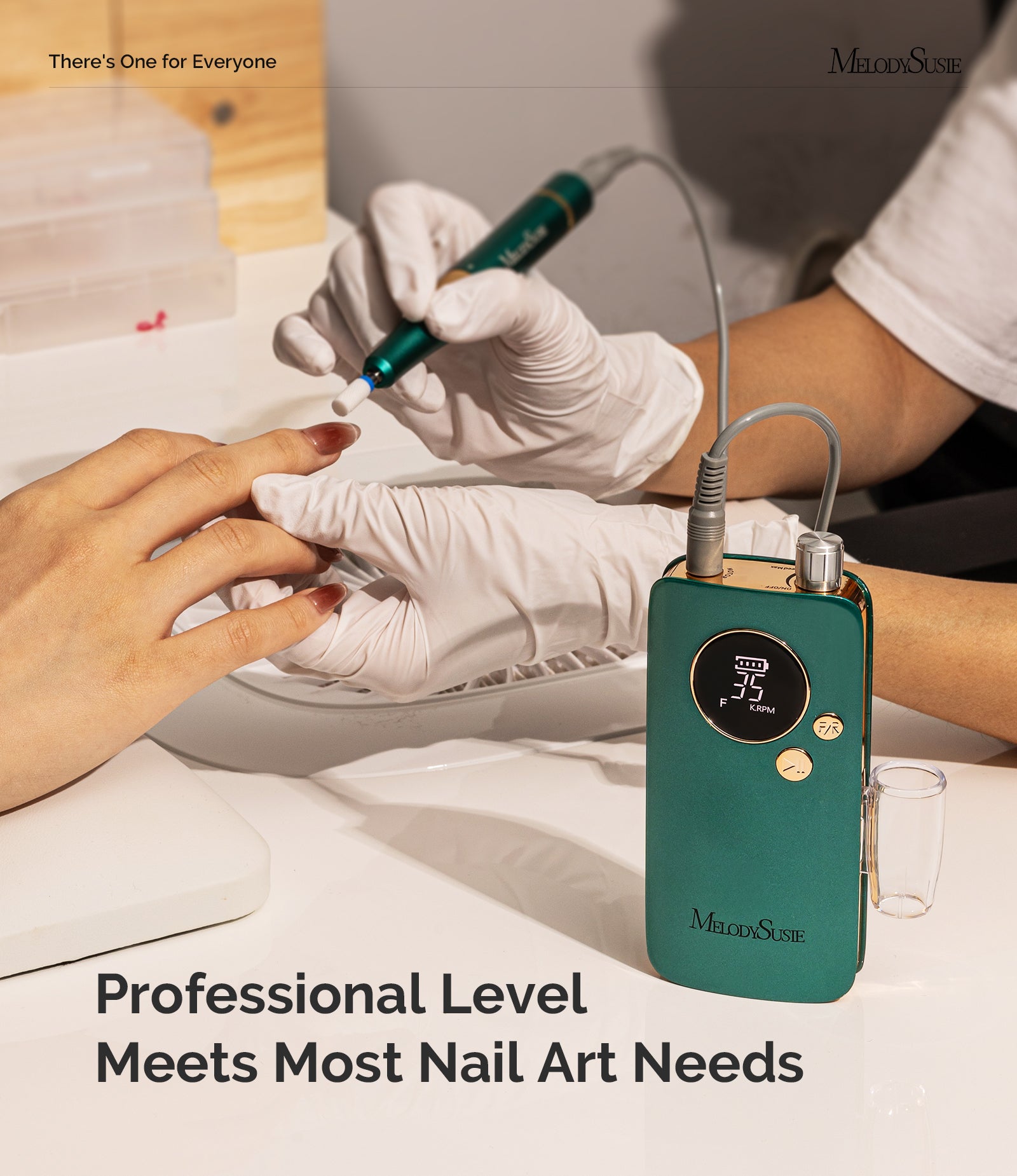 SM200F Clip-On Advanced Rechargeable Nail Drill 35,000RPM - Green