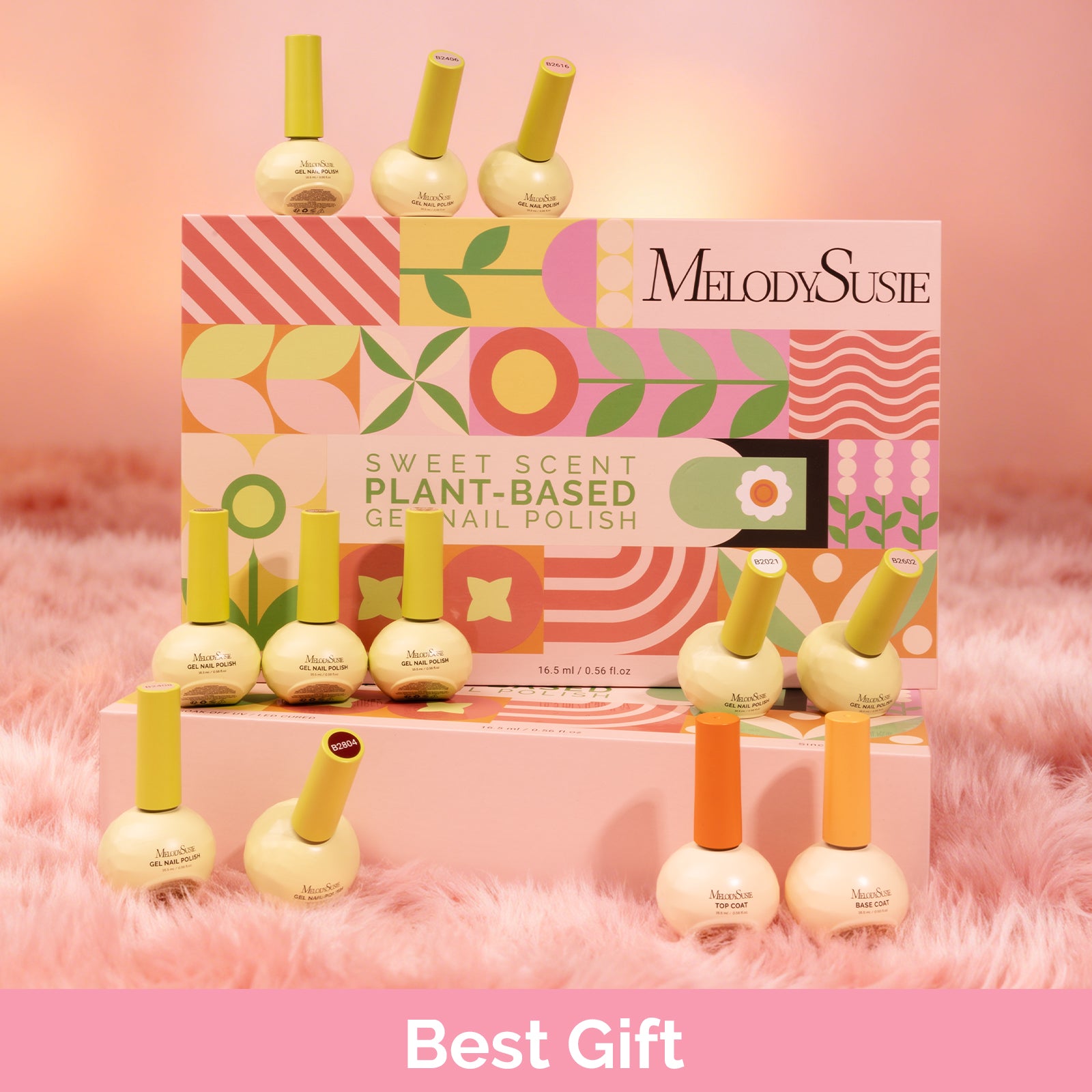 Sweet-Scent Plant-Based HEMA-Free & HPMA-Free & TPO-Free Gel Nail Polish 12Pcs Classic Nude Set