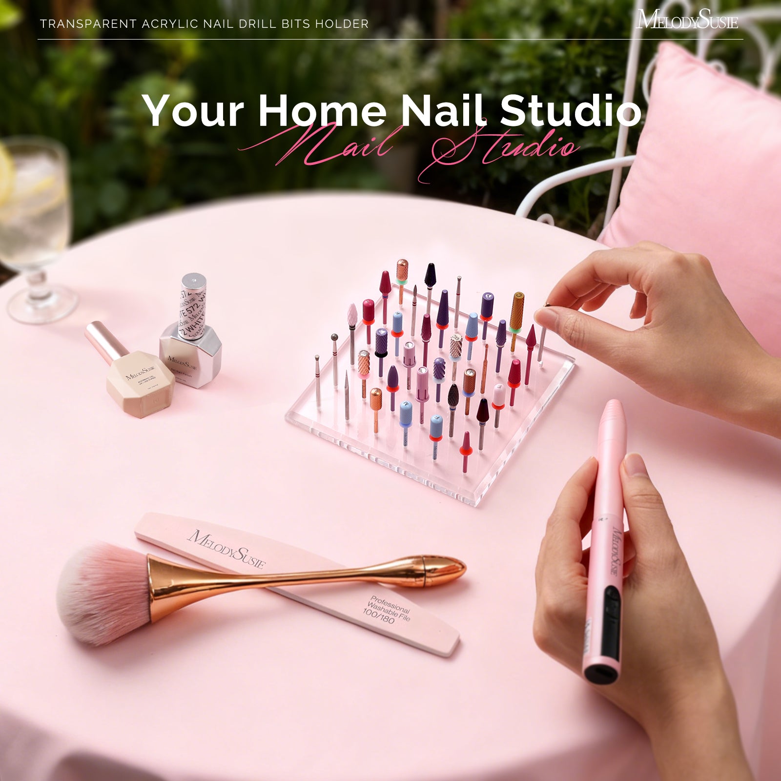 Nail Drill Bits Holder with 12 Holes