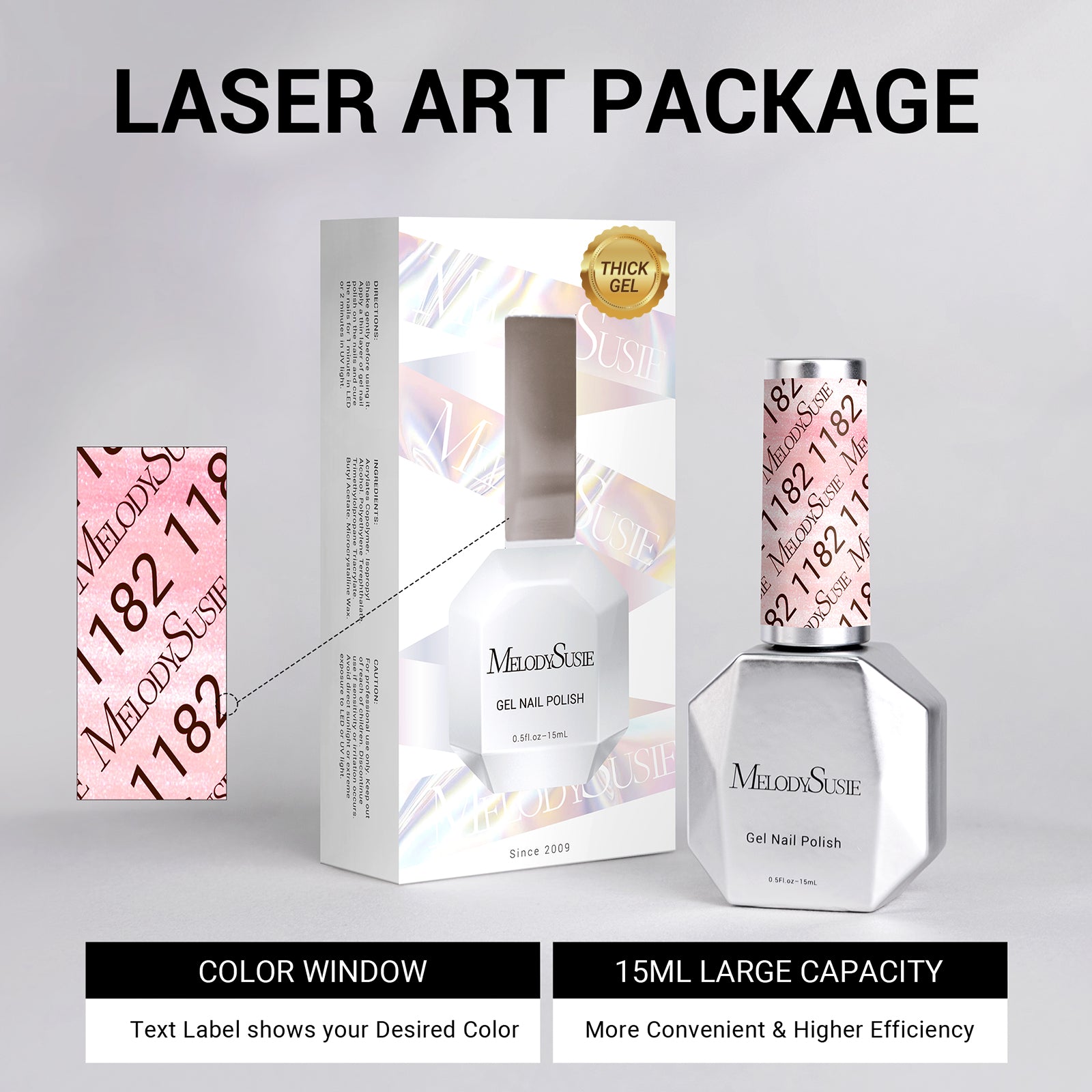 1182 Electric Pink Neon - TPO-Free Thick Gel Nail Polish(15ml)