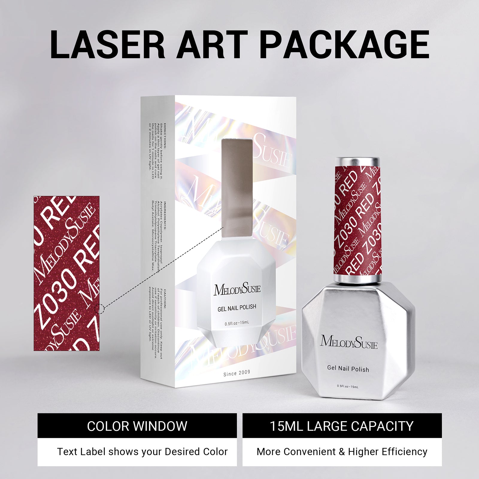 Z030 Red Glitter - TPO-Free Thick Gel Nail Polish(15ml)