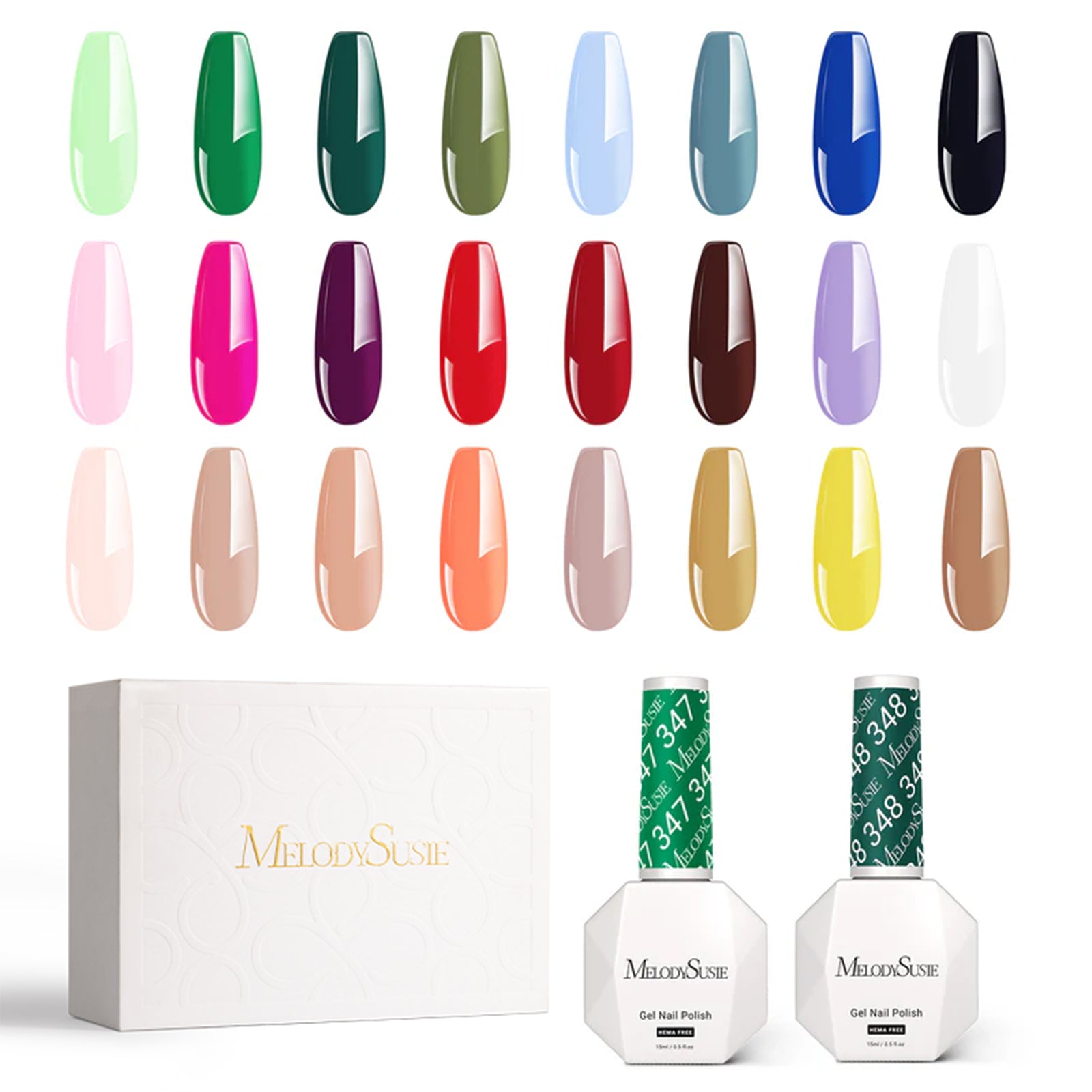 HEMA-Free Gel Nail Polish 24 Colors Set 0.5fl oz/15ml