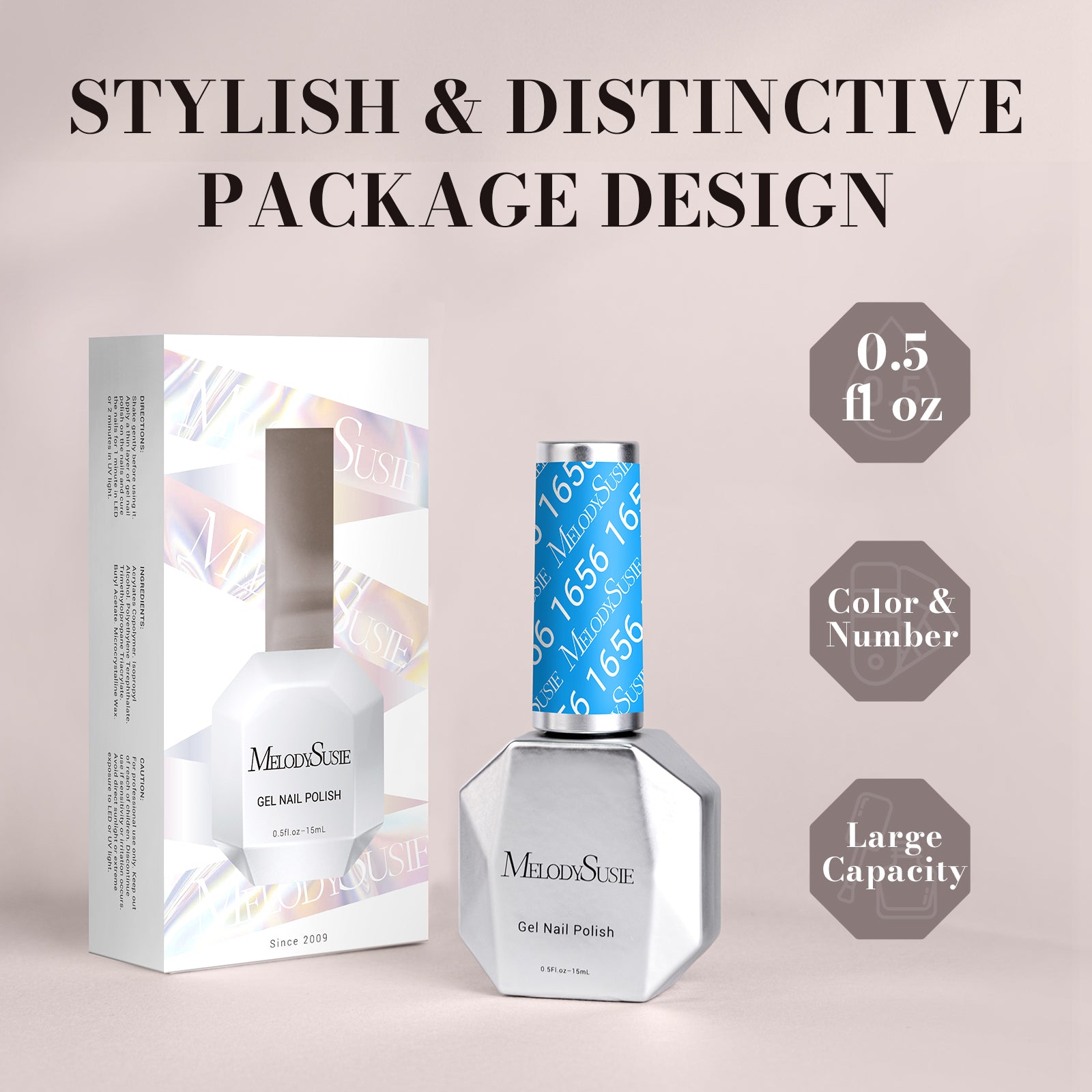 1656 Clear Sky Blue - TPO-Free Faster UV Curing Gel Nail Polish(15ml)