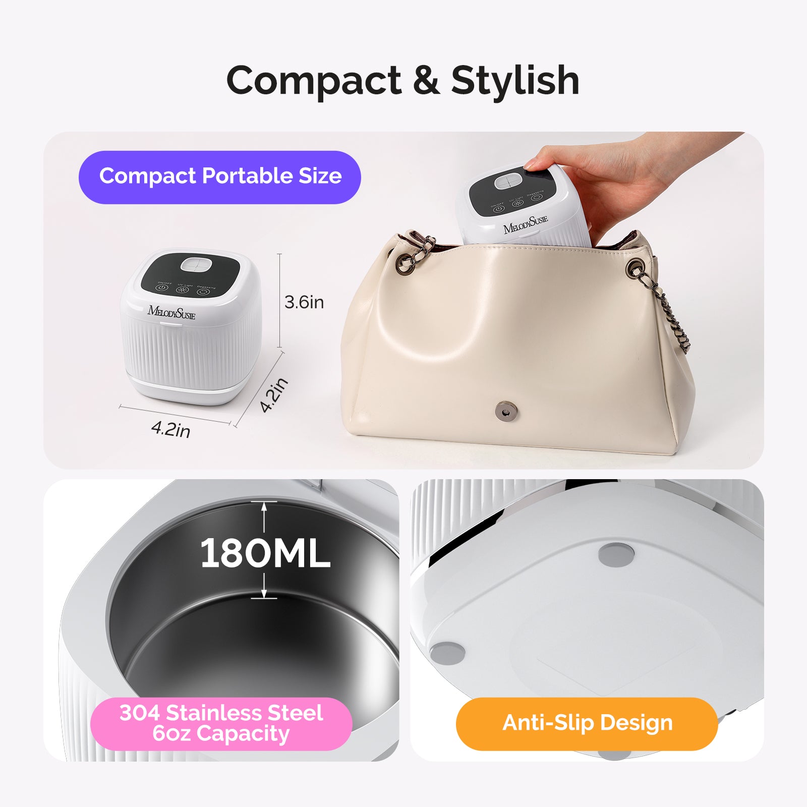 2 in 1 Ultrasonic Cleaner Machine for Manicure