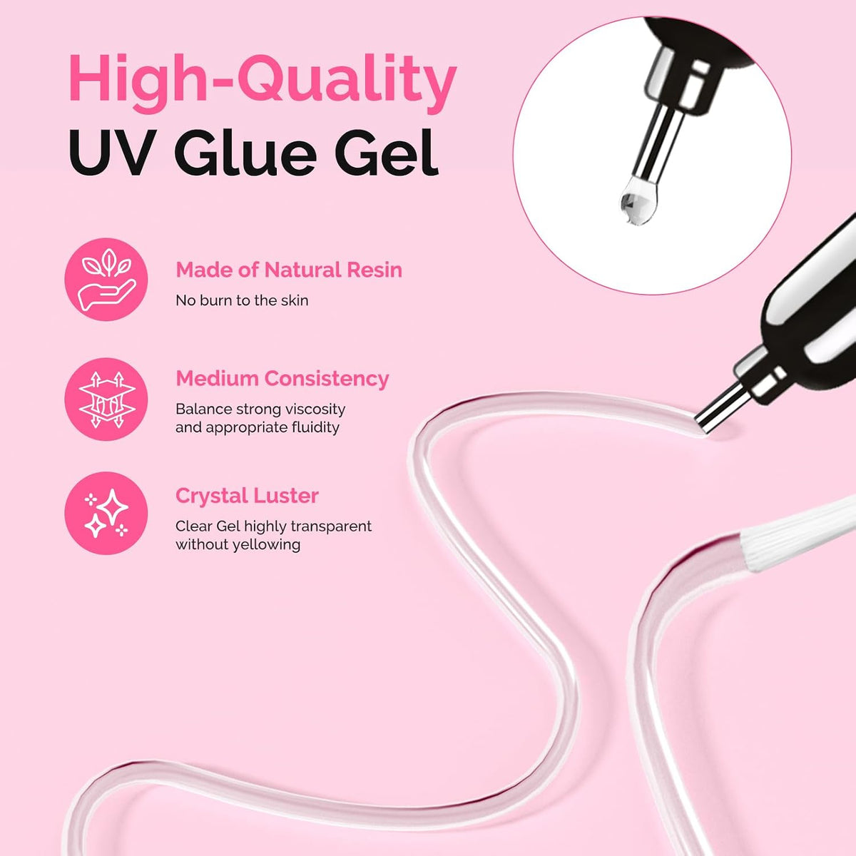 Nail Rhinestone Glue with Brush 8ml*2