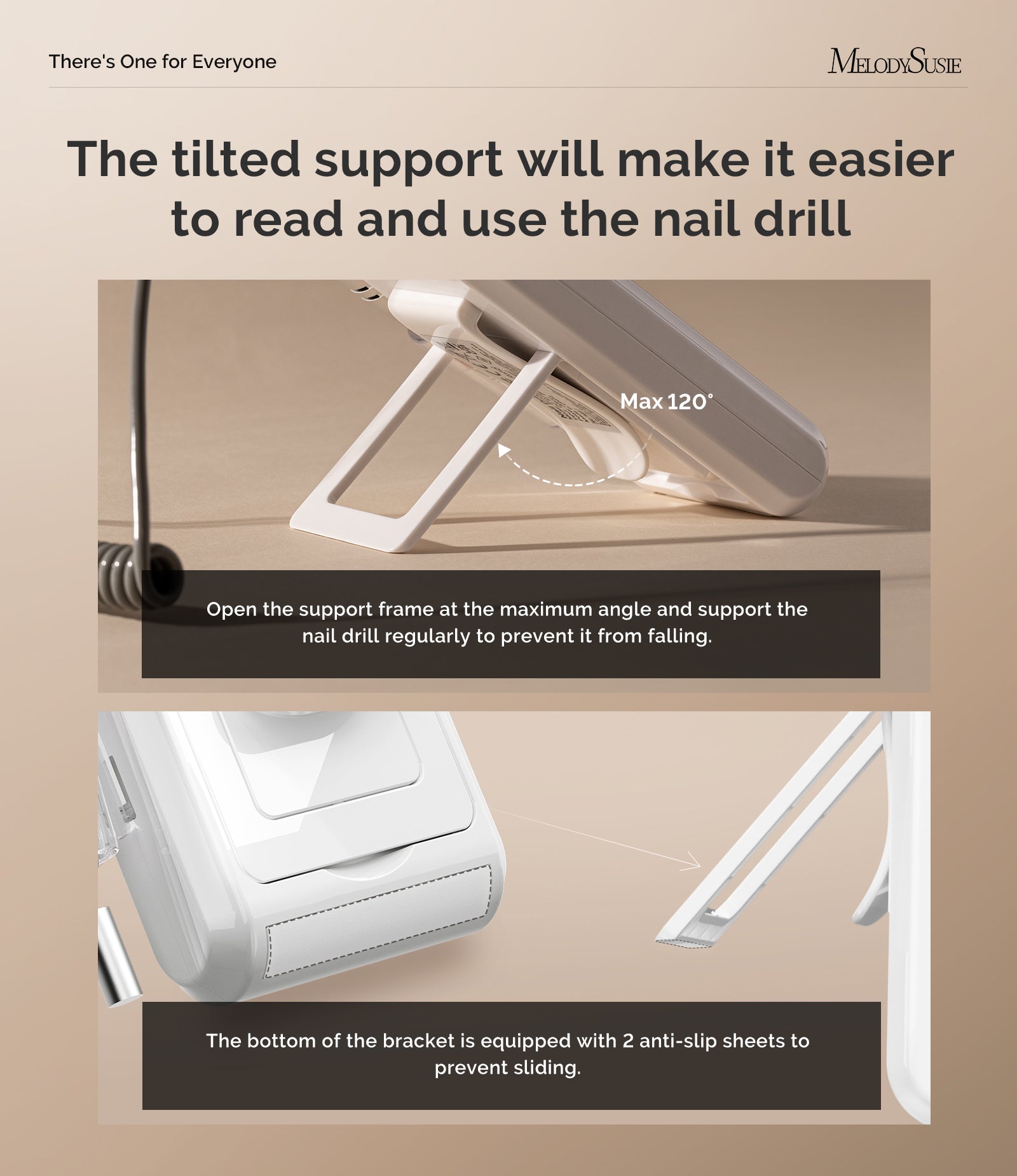 SC330G Rechargeable 30000RPM Nail Drill - White Gold